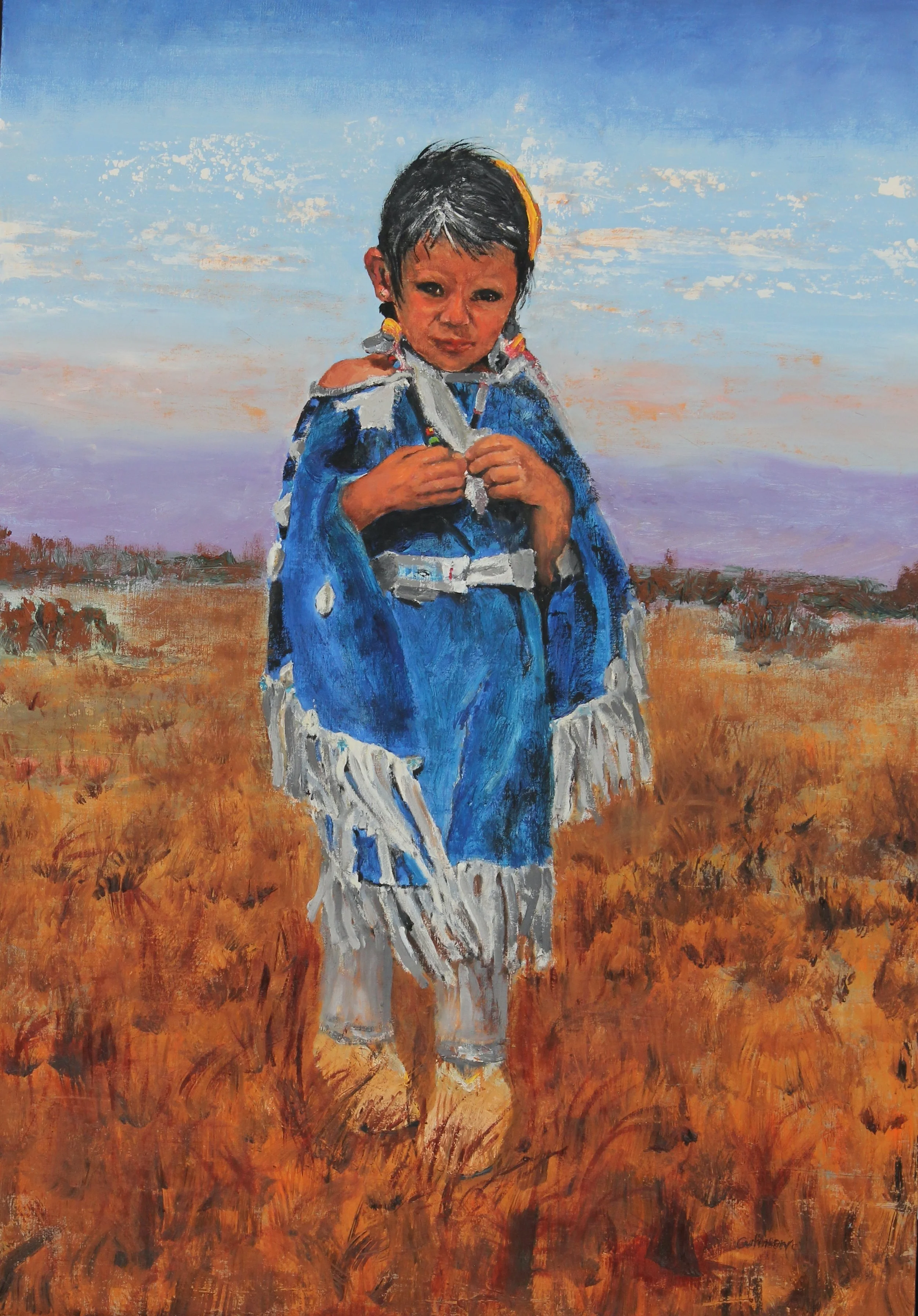 Child Of The Prairie   34x24 oil  On Linen On Panel  Unframed  $4000