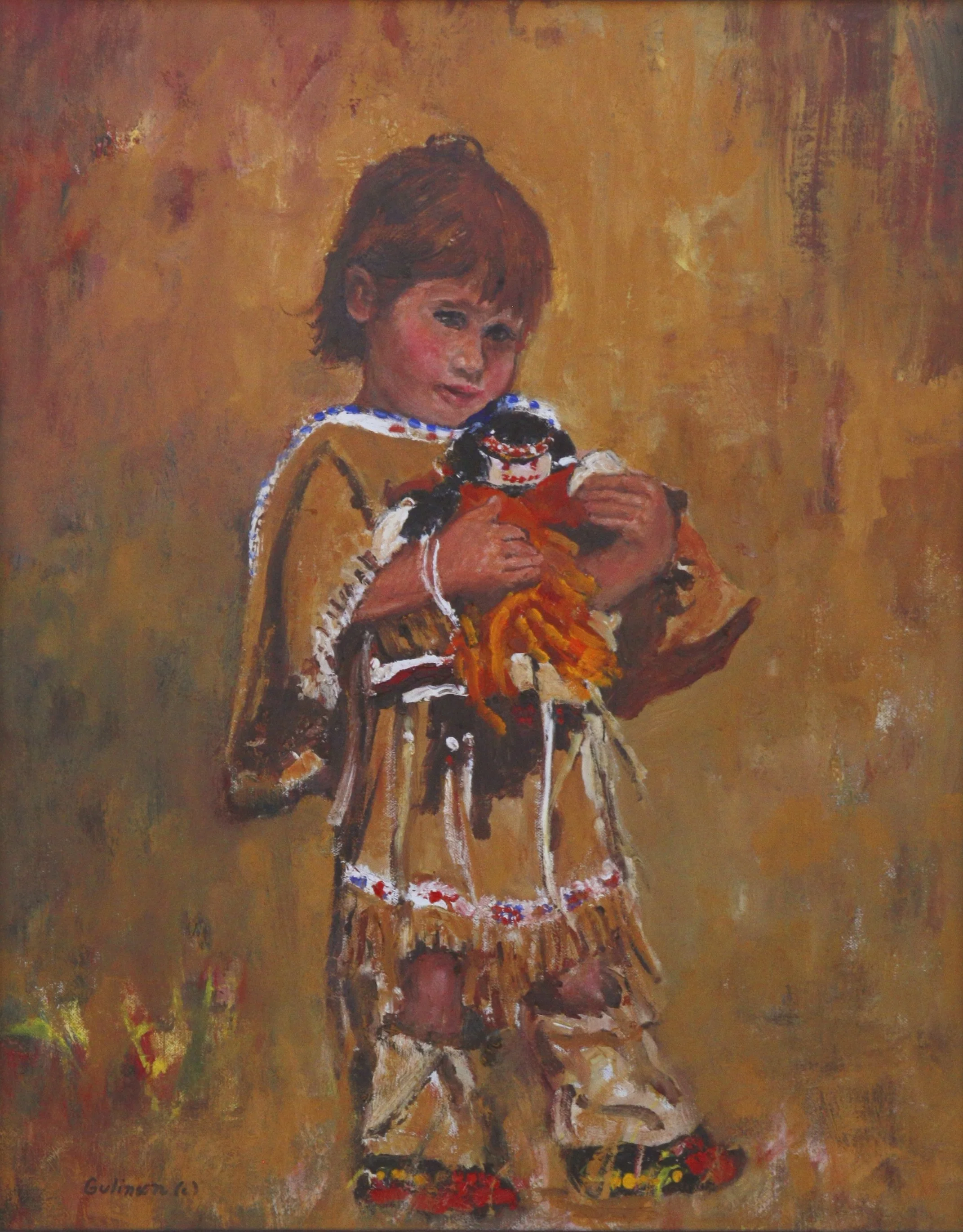 Two Little Dolls   20x16  oil  On Linen  Framed  $1500