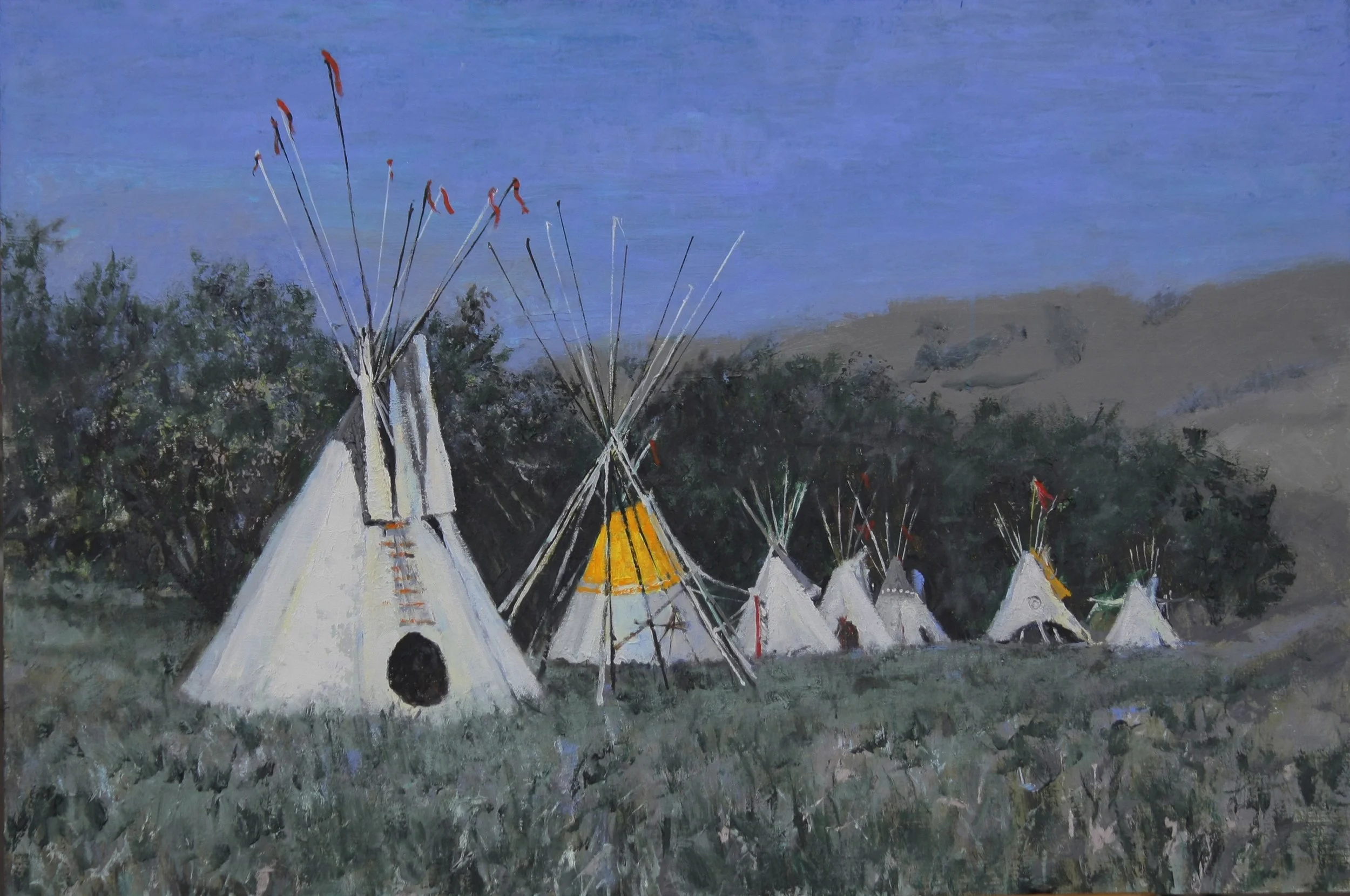 The Tipis   20x30  oil  On Linen  Framed  $3000  