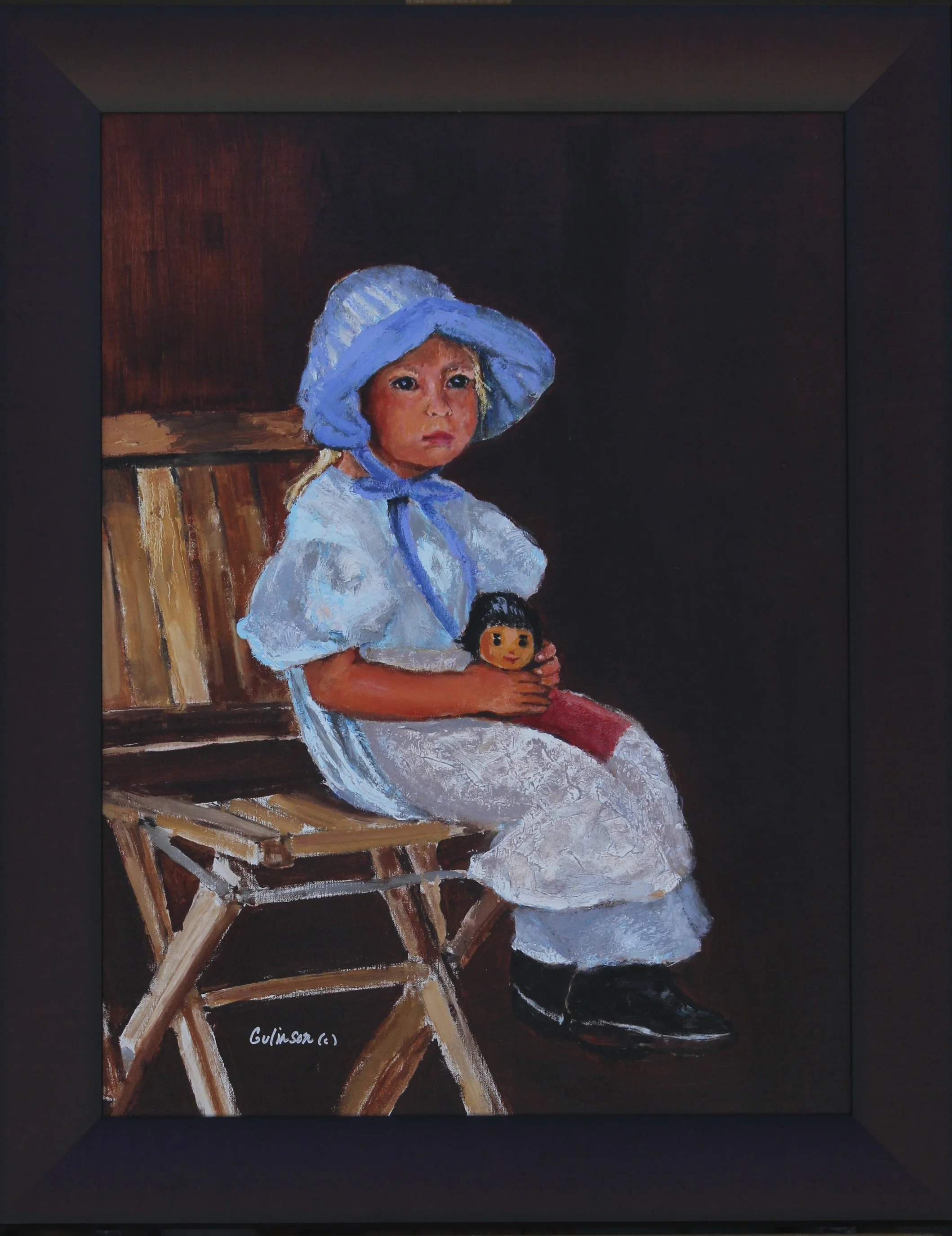 Two Dolls   24x18  oil On Linen   Framed  $2000