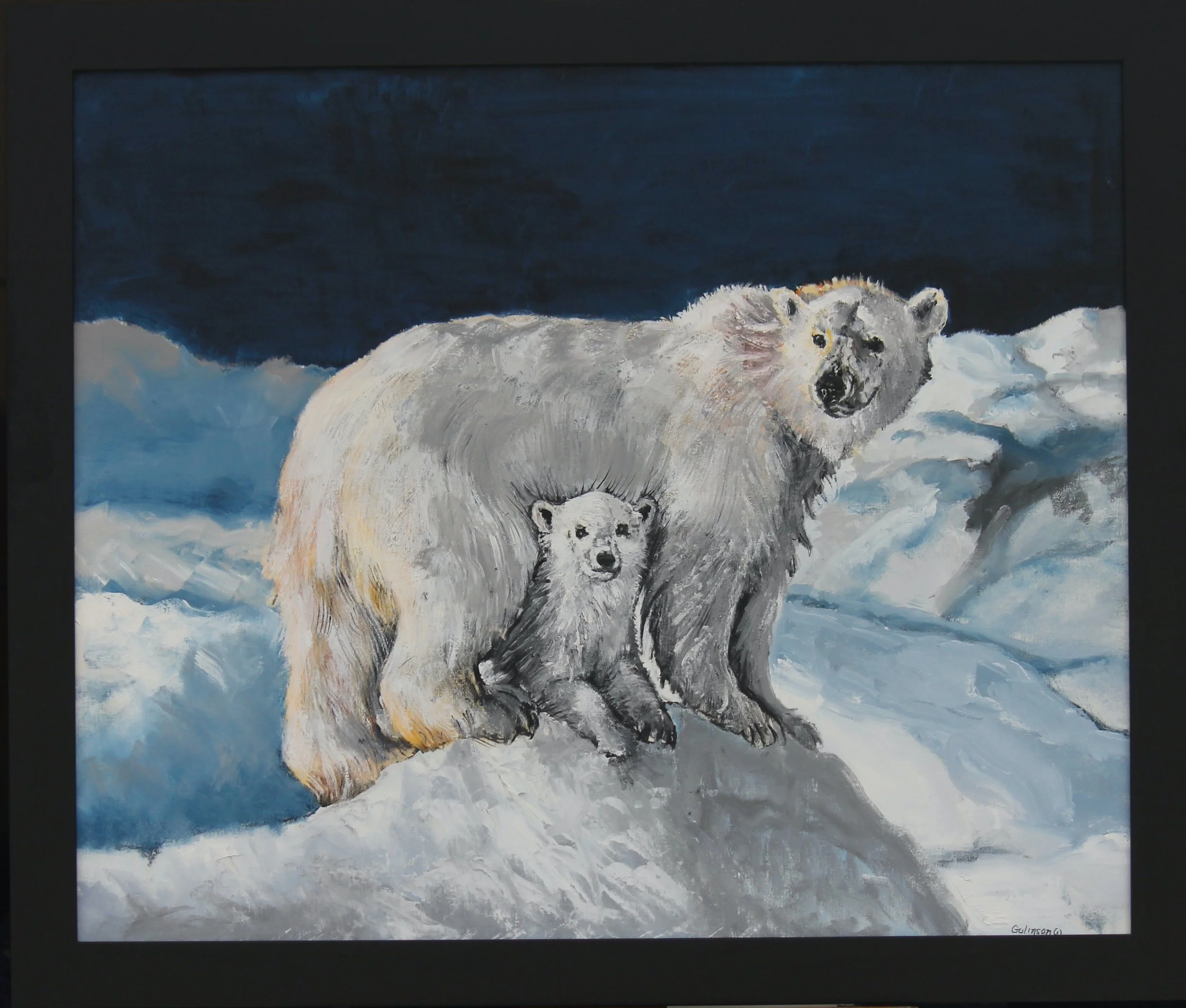 Mama Bear   oil  30x36 On Linen Canvas Framed   