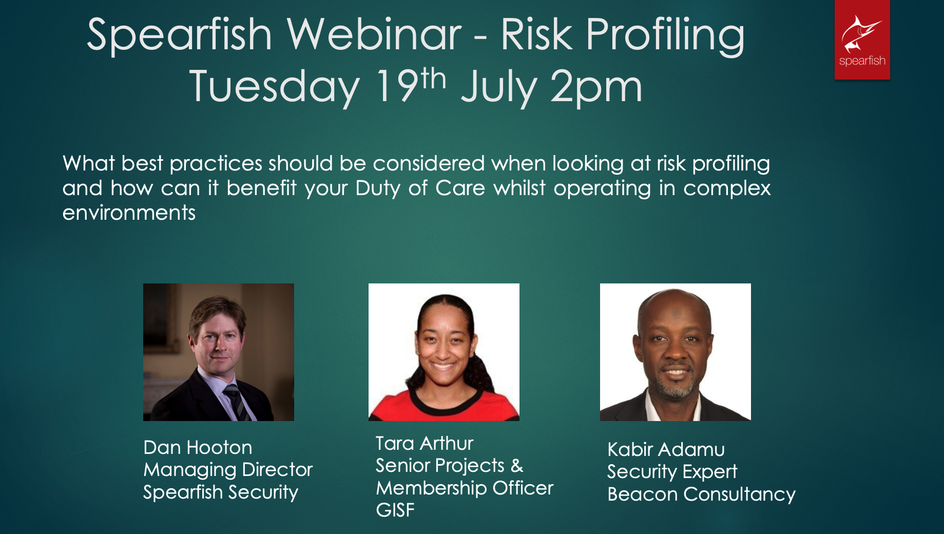 Spearfish Risk Profiling Webinar