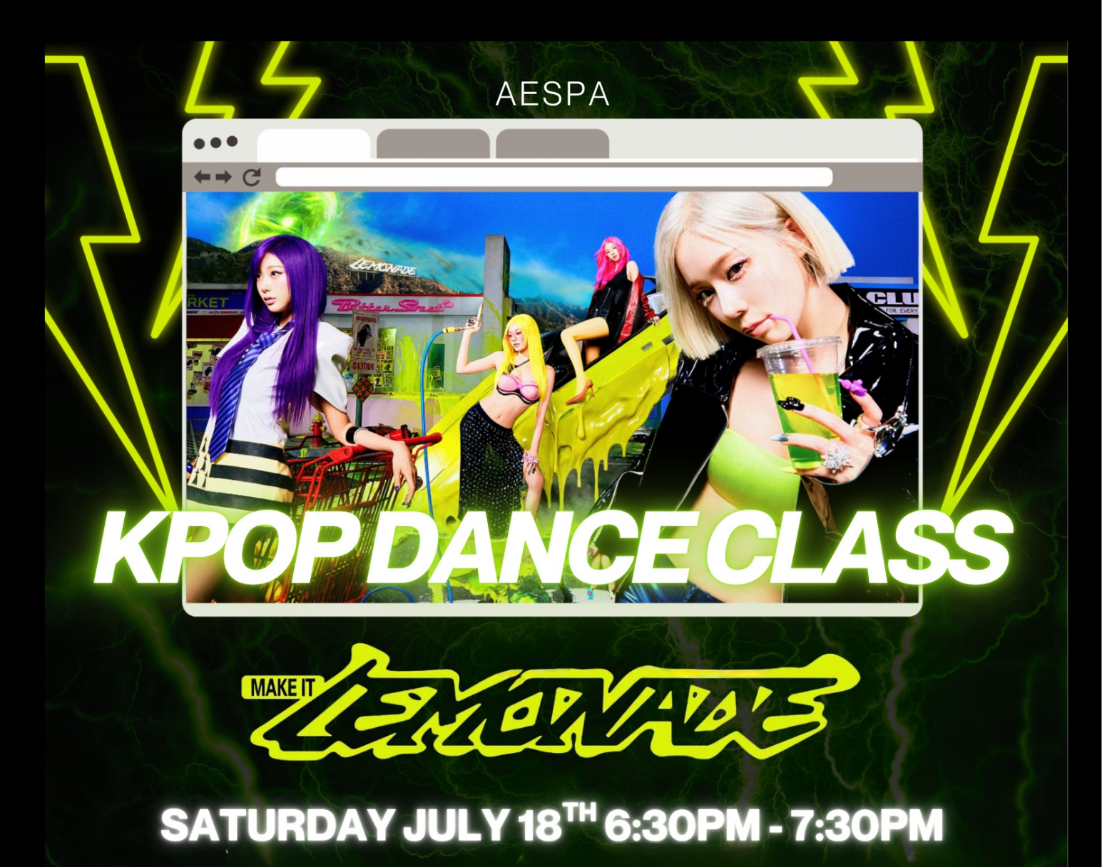 Saturday, July 18th "Lemonade" K-Pop Dance Class