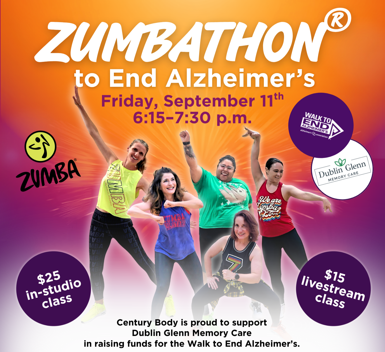 Friday, 9/11 Zumbathon® for Alzheimer's