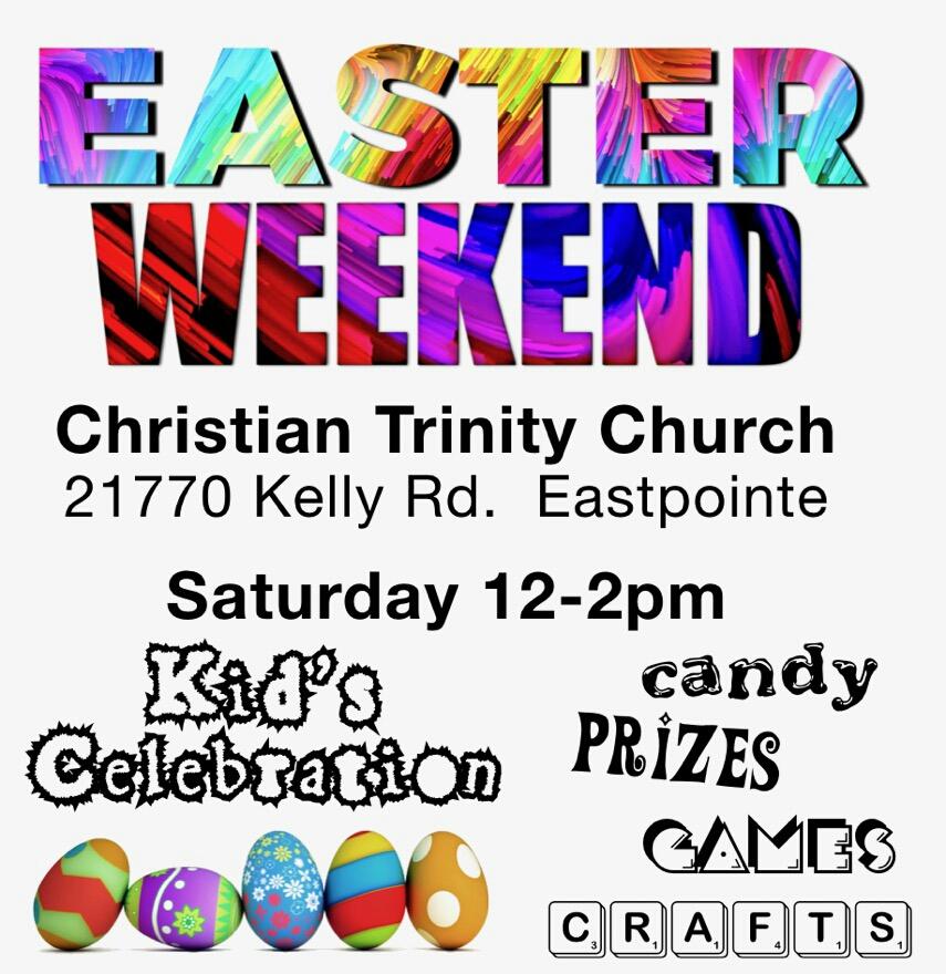 Saturday April 20th from 12 to 2 PM there will be an indoor Easter celebration for children ages 4-11. Refreshments, games, prizes, crafts, candy and more will all be available! Come have some fun!