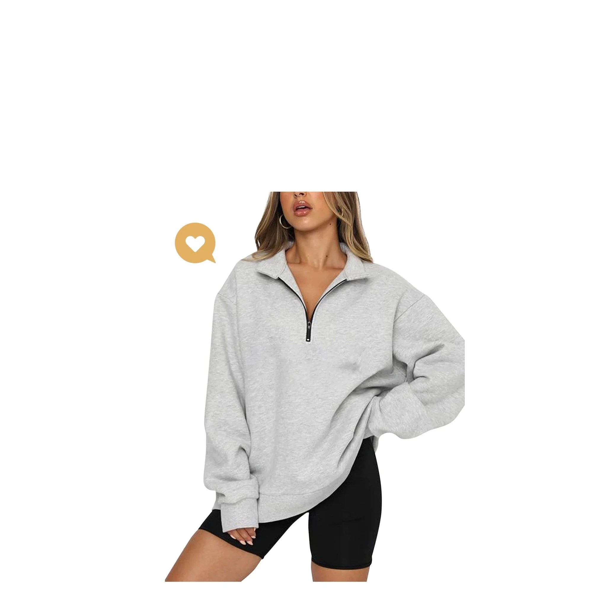 half zip sweatshirt oversized