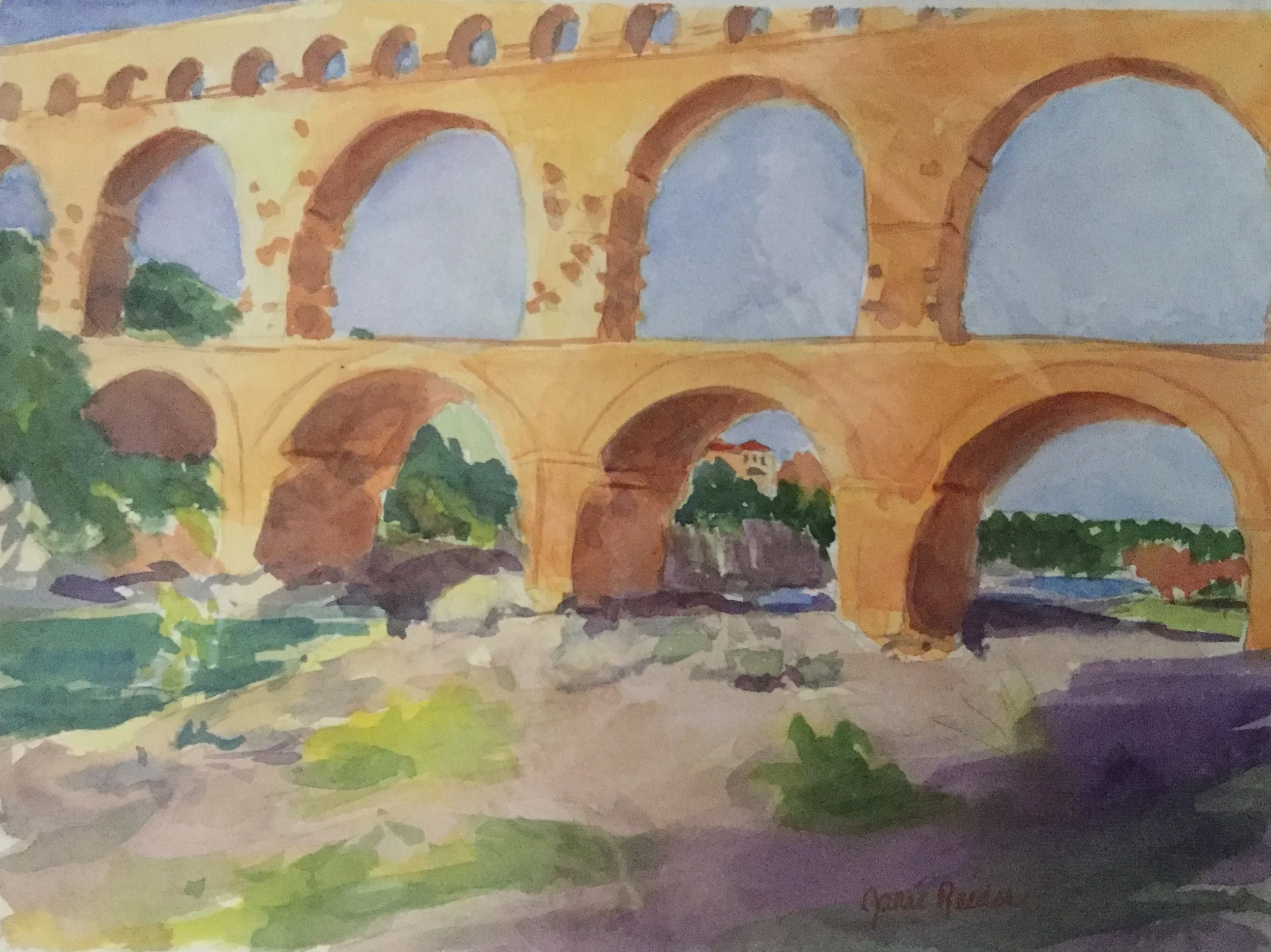 Pont du Gard, France #2     11" x 22"