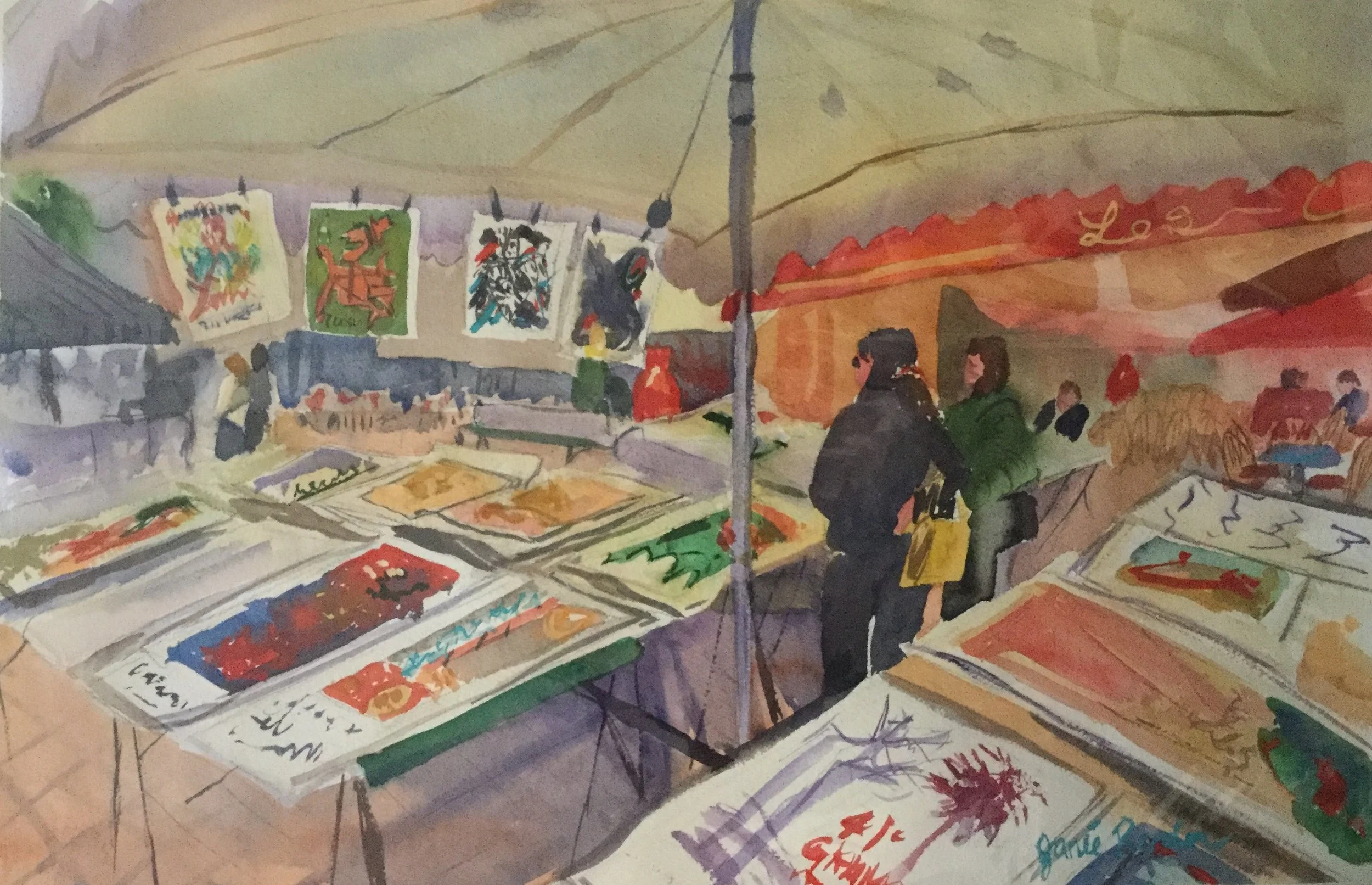 Monday Market in Nice, France, #3     15" x 22"