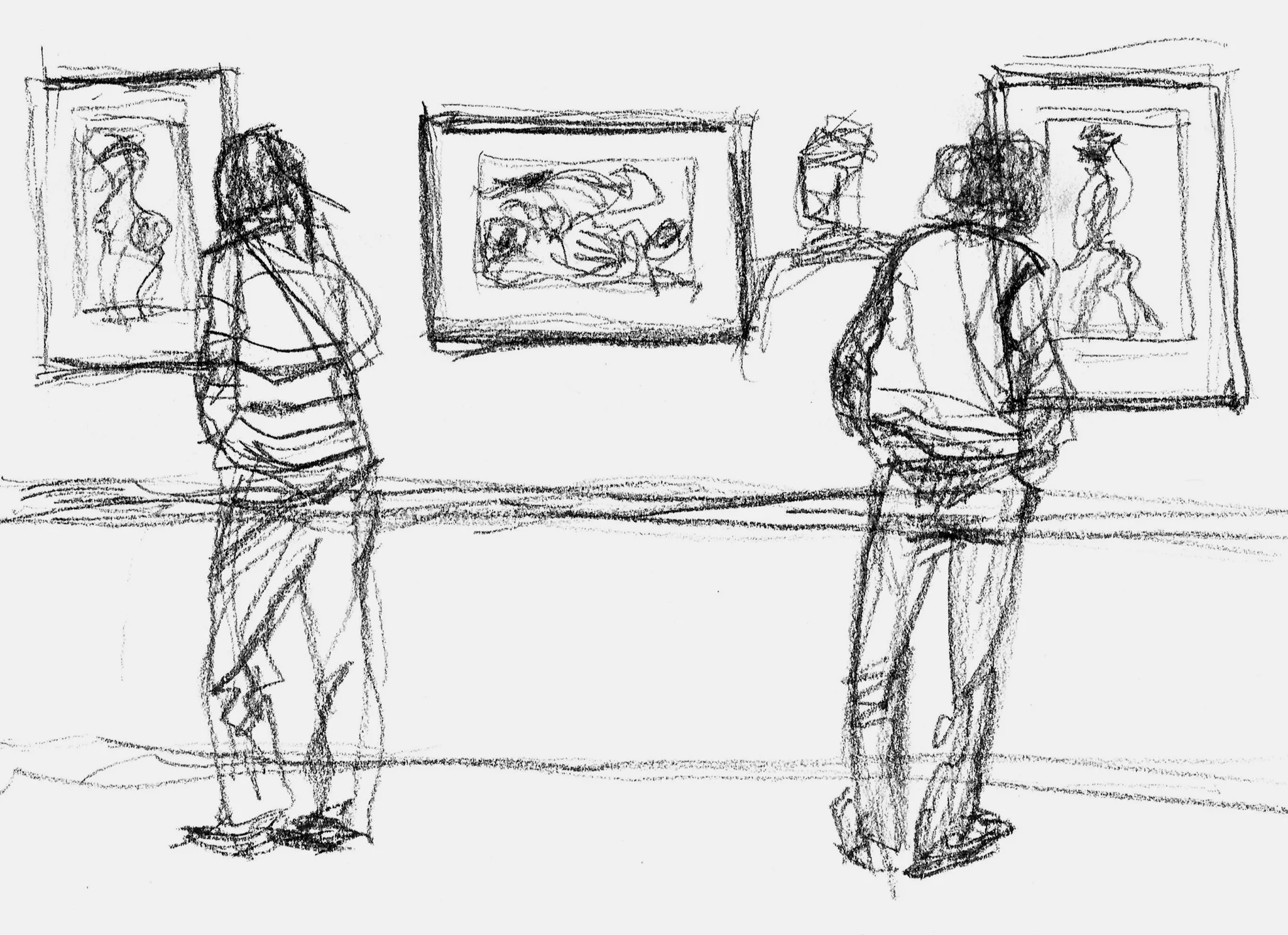 At the Schiele exhibit at the Boston Museum of Fine Arts last year…of course, lots of people stopping to look closely at his nudes.
