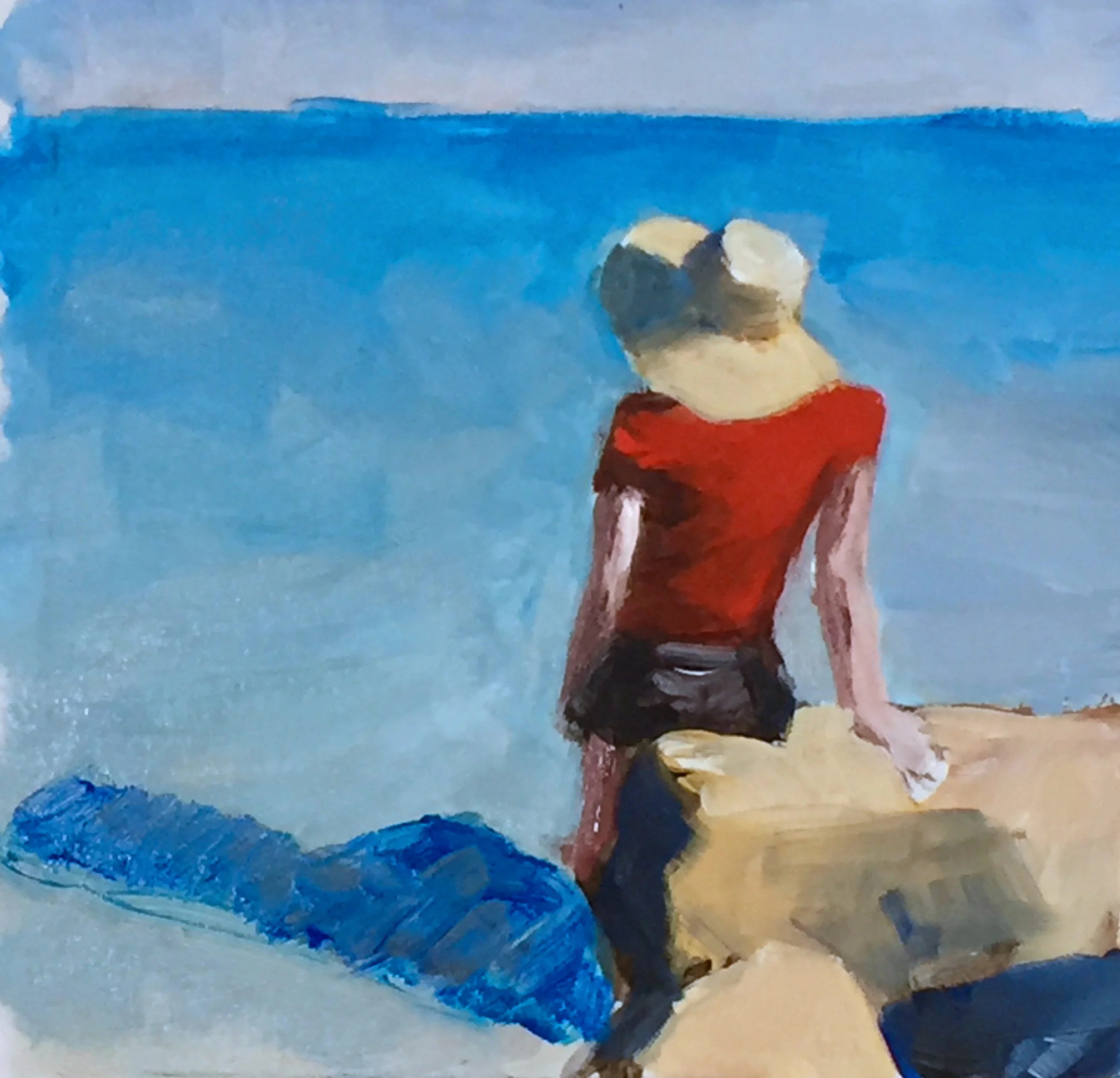 acrylic sketch - Long Beach, Plymouth, MA