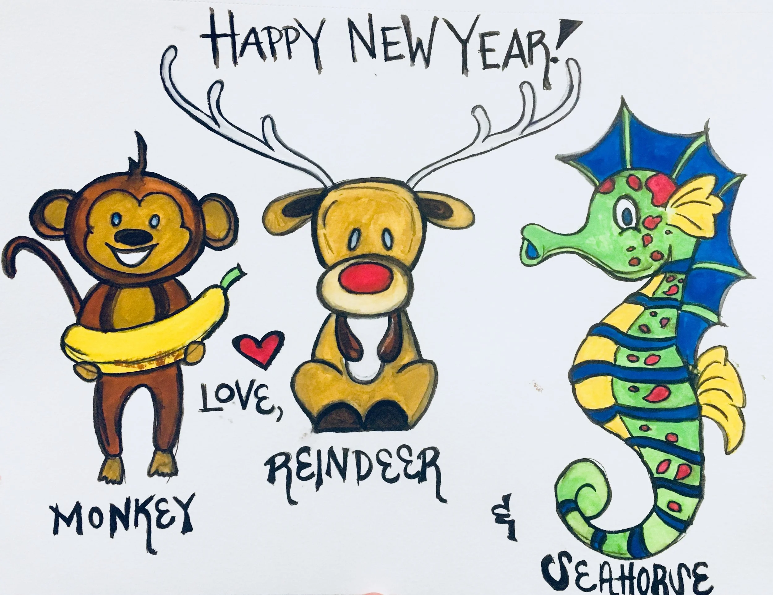 A holiday card for Bolly and Gabs