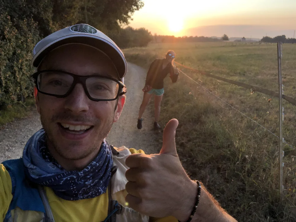  Sunrise marathon with my sister, Shelby, in France!  