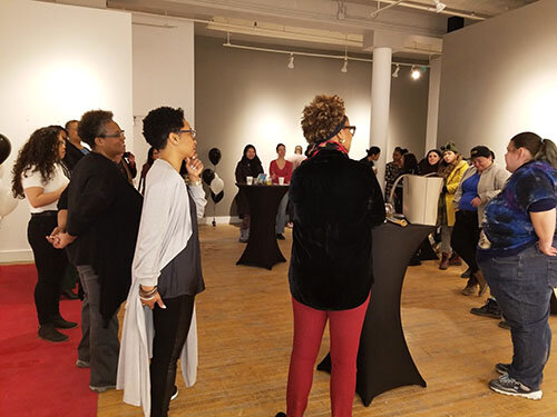 Photo/Shondell Orinthia Babb | Group mixer at the Networking Luncheon for Womxn in Film in the Artspace Platform Gallery.