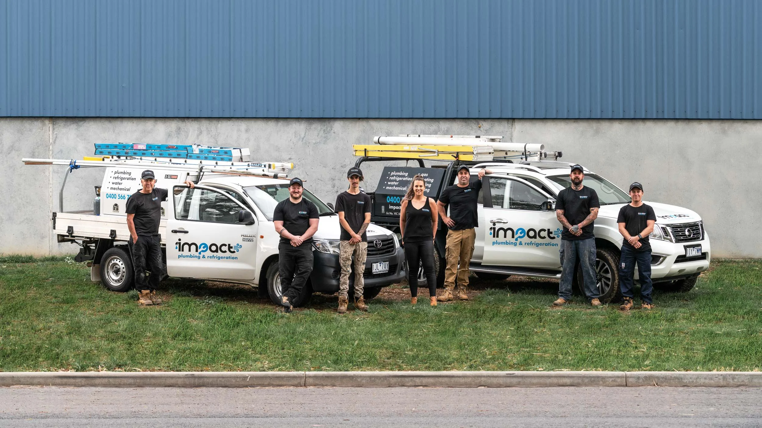  Team and individual staff portraits for Wodonga based plumbers, Impact Plumbing &amp; Refrigeration. 