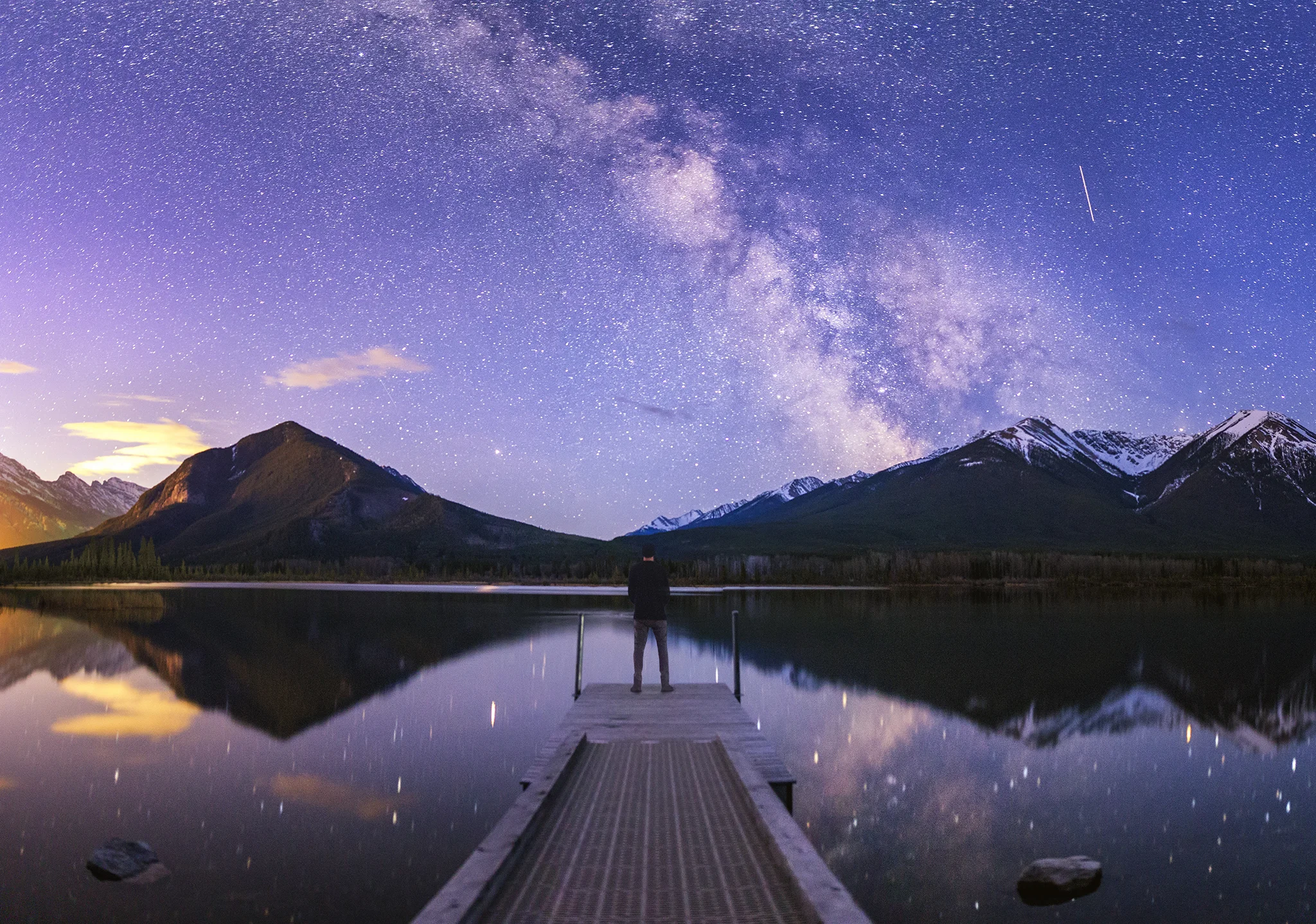 A panorama shot at Vermilion Lakes in Banff National Park