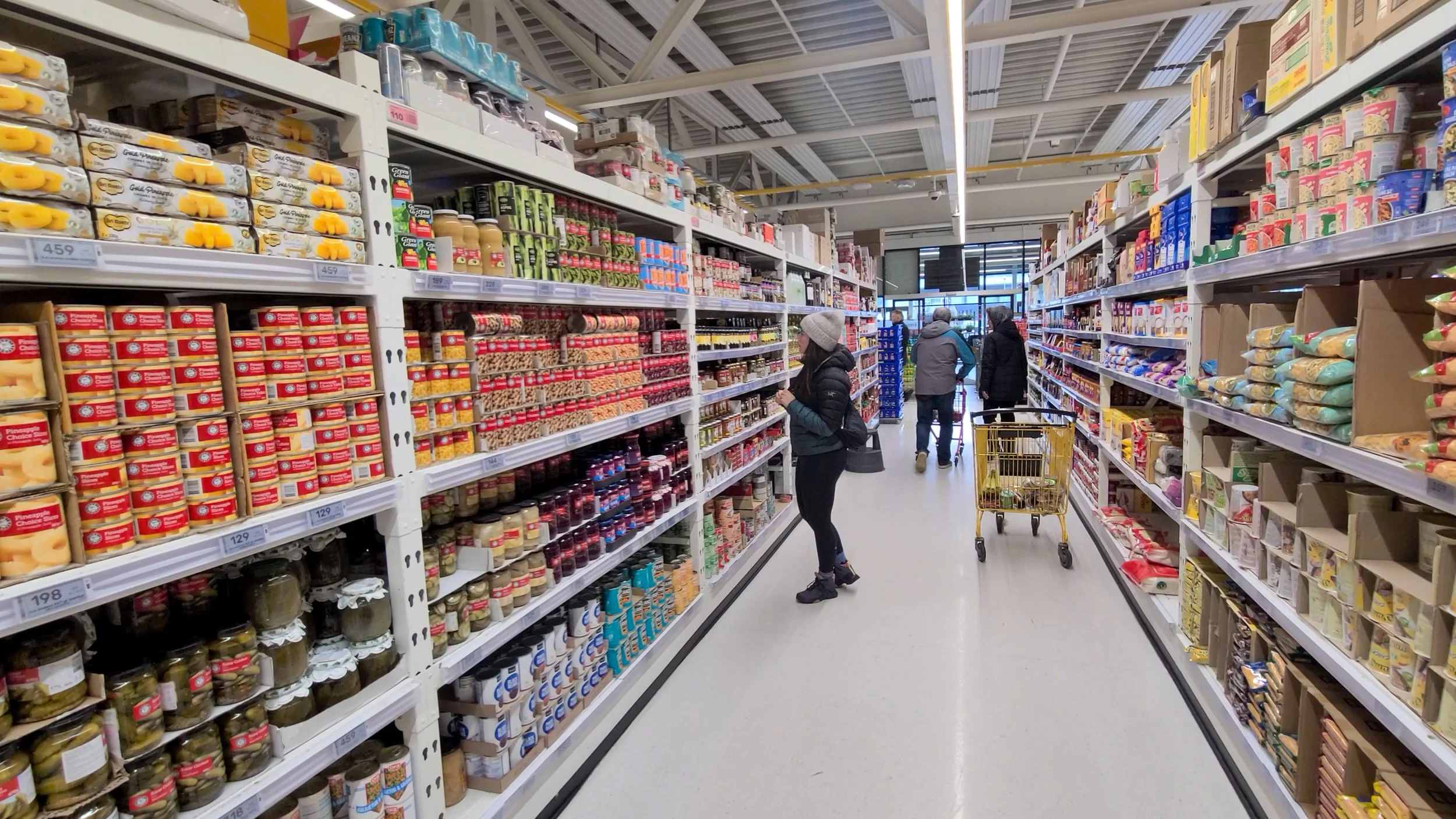 The shelves of a Bónus supermarket!