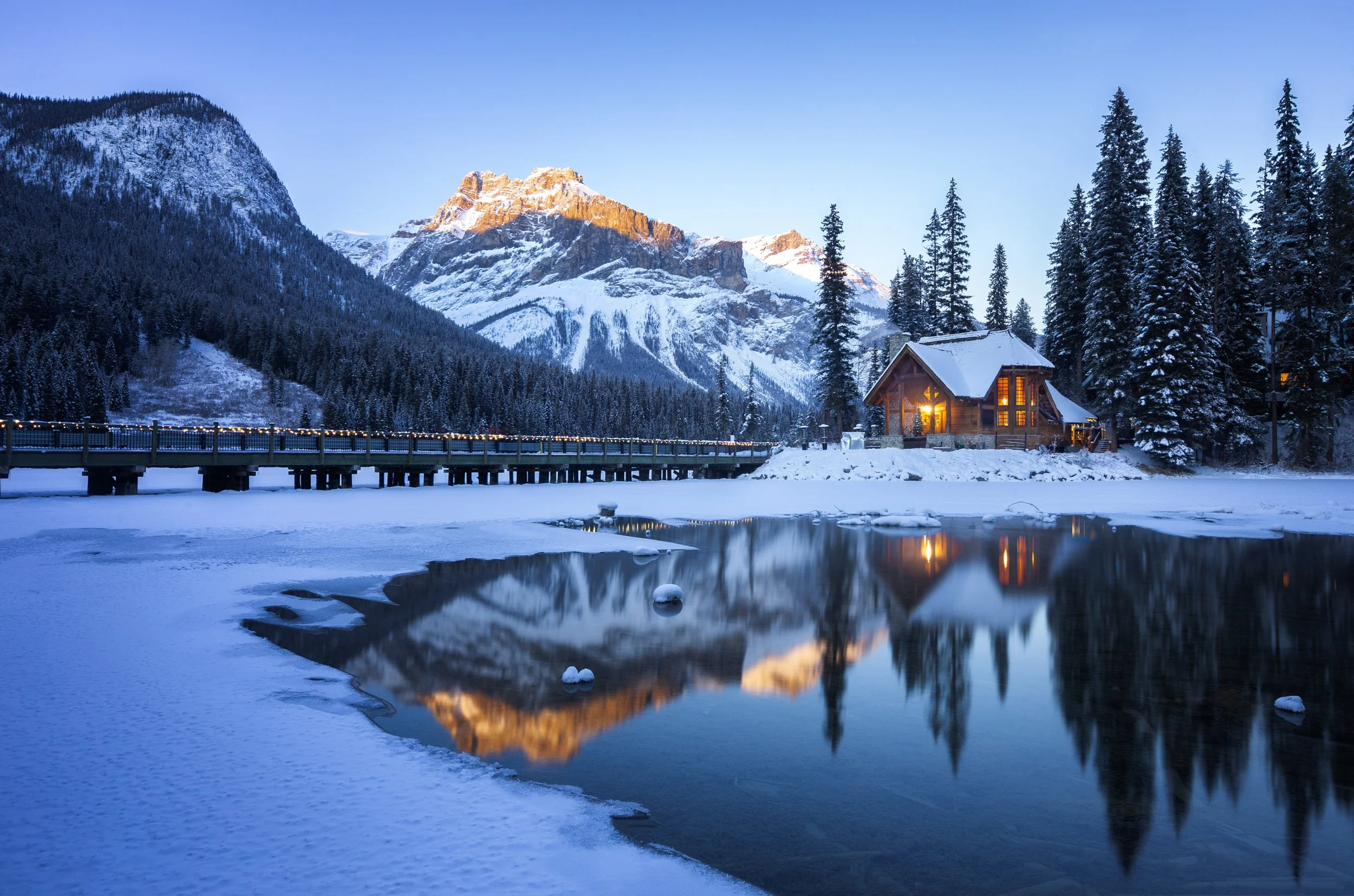 emerald lake with open water