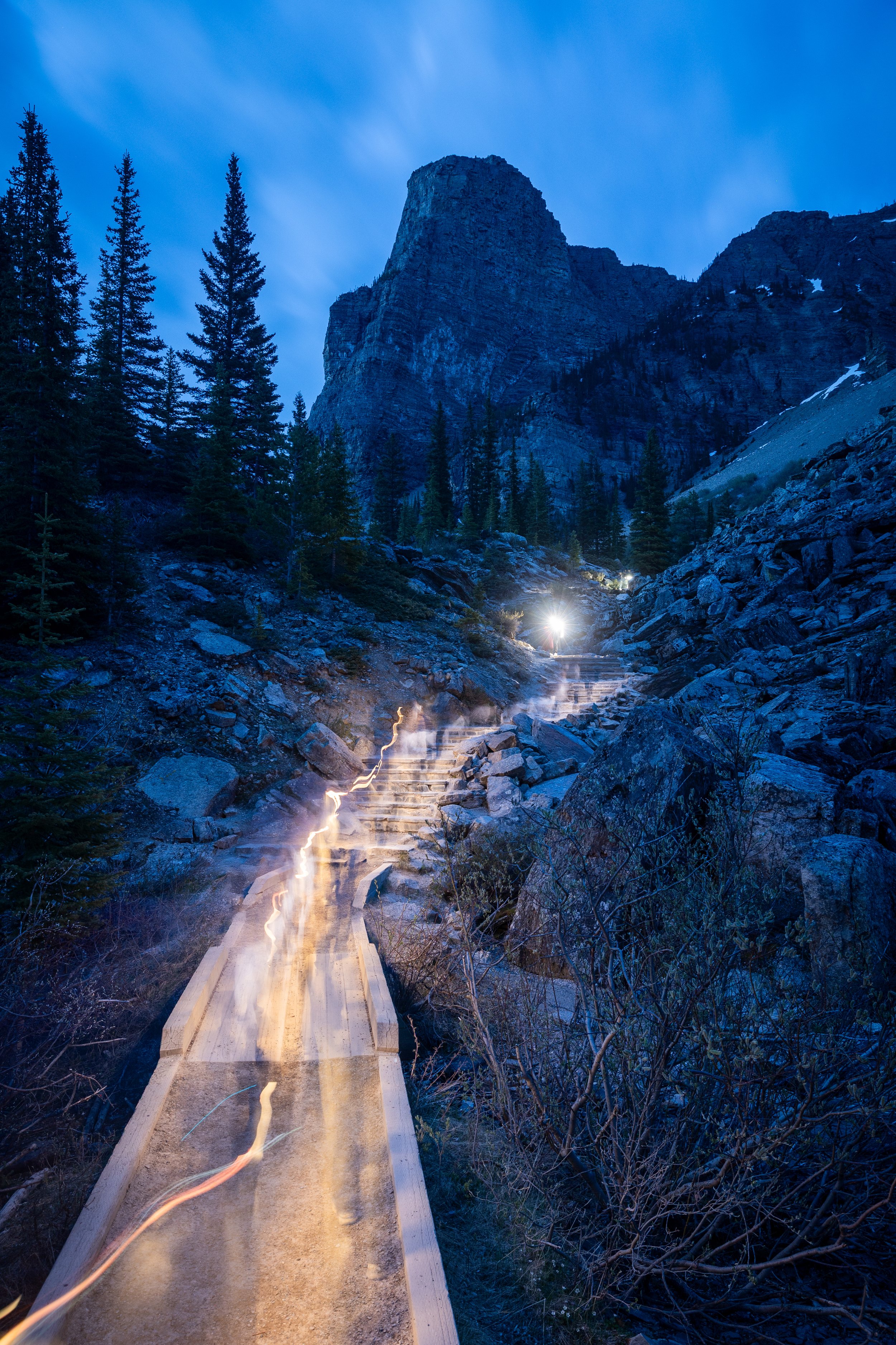 walking up the rock pile