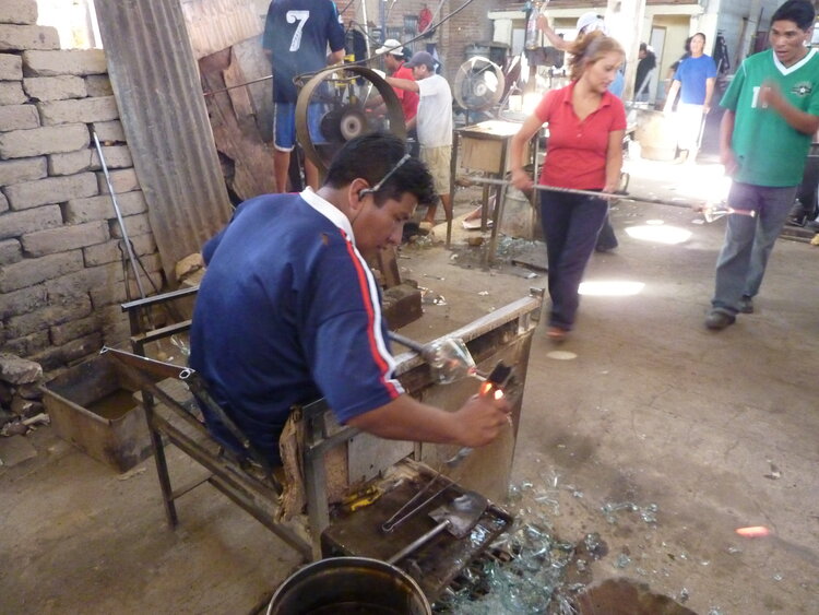 This is the factory where Crisil glassware is made in Cochabamba, Bolivia. Ninety artisan glassworkers work here, who are trained and insured, and ongoing learning opportunities to develop craft skills. The workshops are places of collaboration, whe…