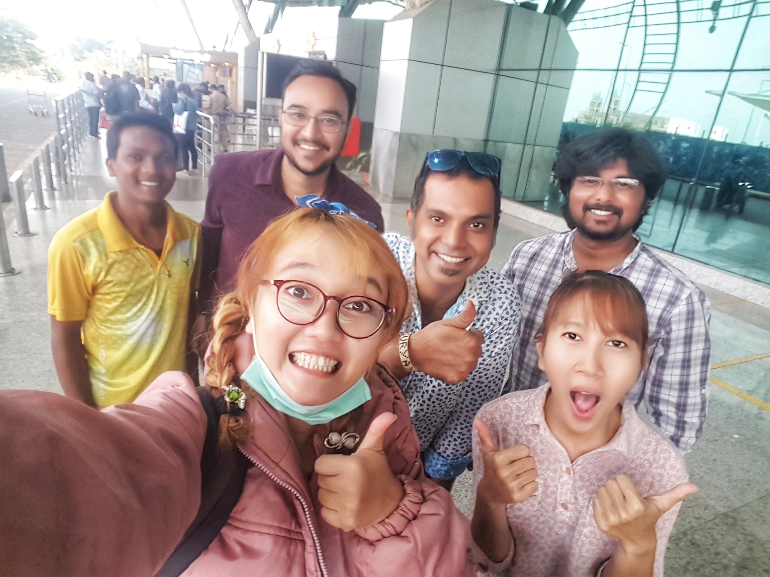 Taking selca with Video Republic team at Bhubaneswar airport before flying back to Indonesia