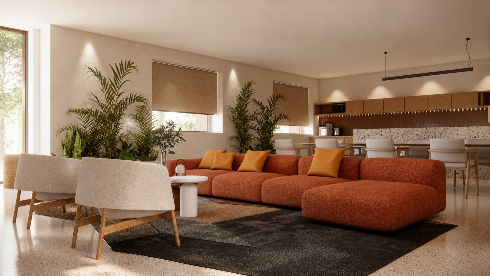 Carnegie Mellon University Qatar - campus - wellness design by Biofilico - Arts & Sciences staff lounge
