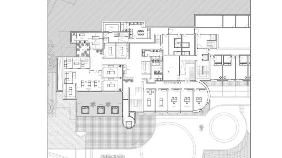 wellness spaces - floor plan 2D - sao felix hotel, porto, portugal, RINA group by Biofilico