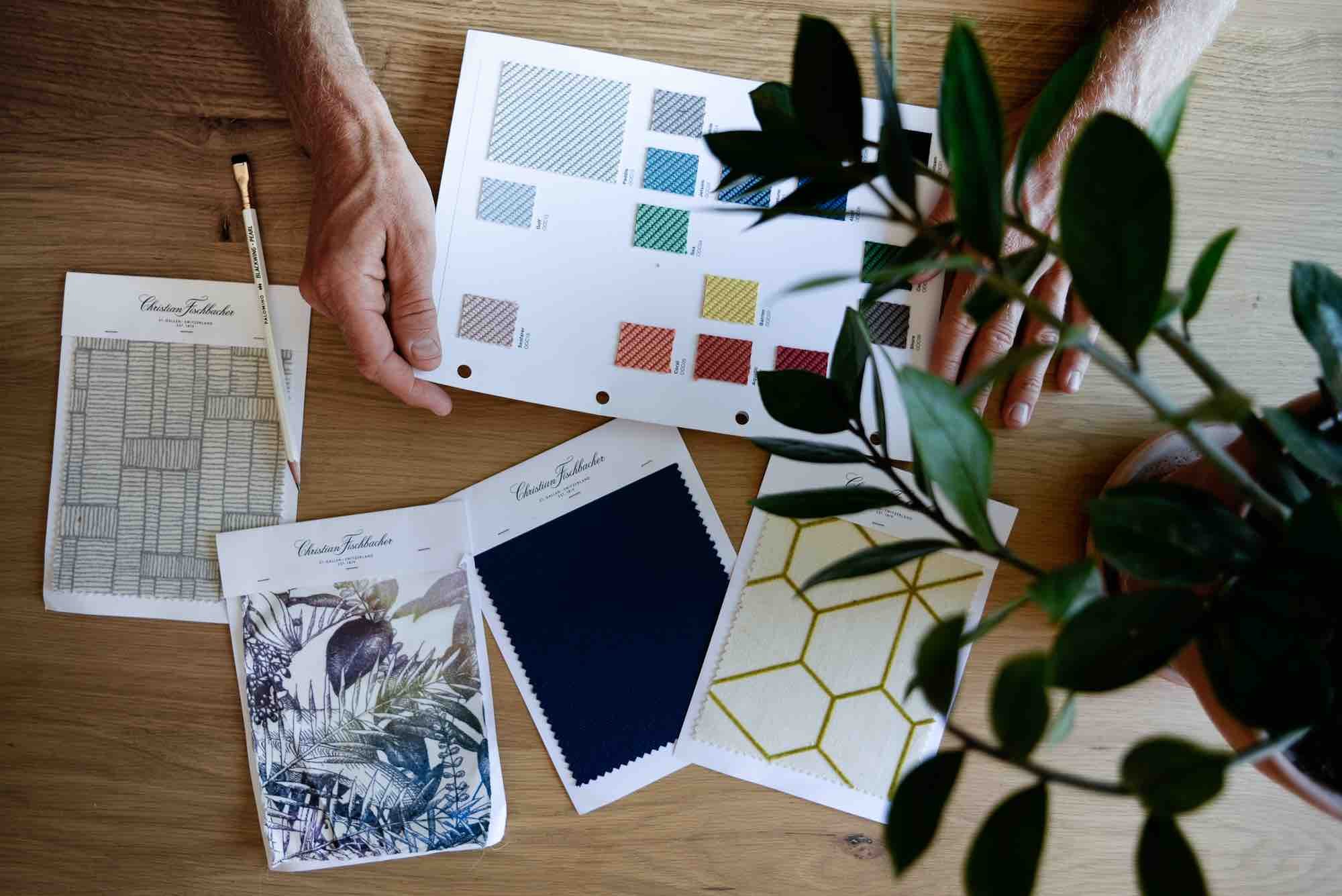 fabric samples at Can Ikigai, Barcelona, by Biofilico