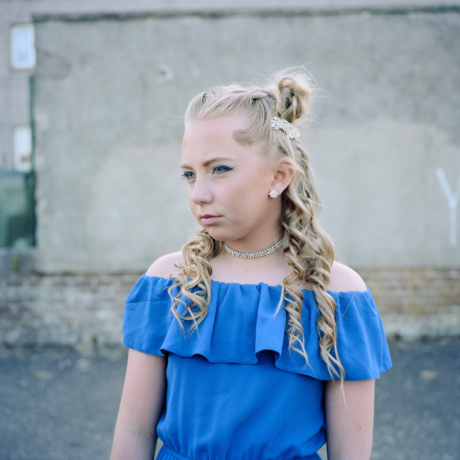 Leah on her Primary 7 Prom Night At age ten, Leah had lived in over ten different places. With grandparents, family, homeless accommodation. Leah is strong and proud and determined. Sparkling. Here is where she feels settled. This is home.