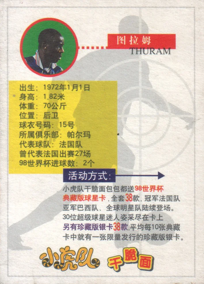France 98 World Cup Cards (CINA)