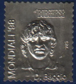 Il Borghese francobolli in argento dei campioni azzurri a Francia 98