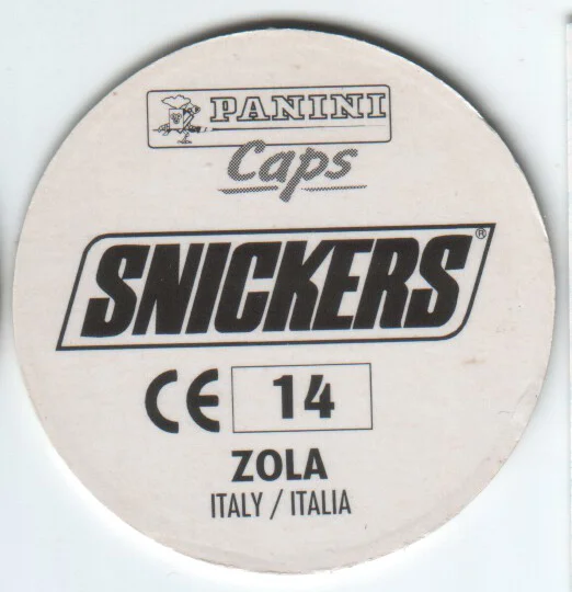 Panini Caps Snickers Euro 96 Versione 2 con numero 14