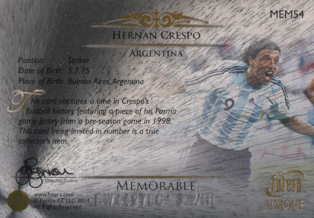 Futera Unique Memorable 2014 (INGHILTERRA)