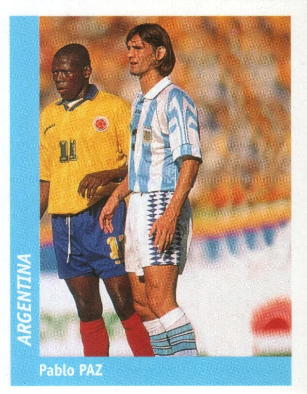 DS France 98 Asprilla dietro a Paz durante Colombia-Argentina
