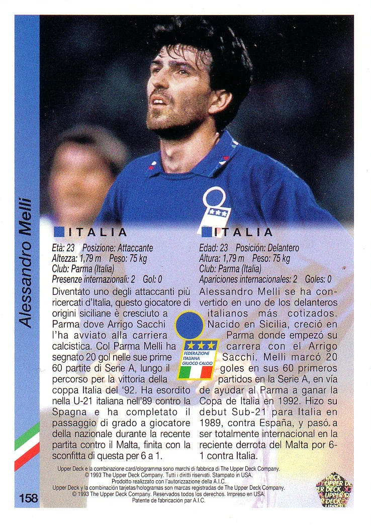  Upper Deck 1993 (Lingue: IT/ES) 