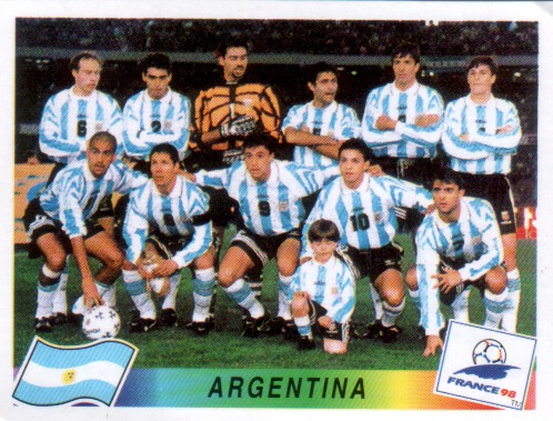 Argentina con Crespo e Sensini Panini France 98