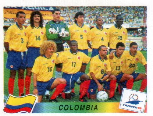 Colombia con Asprilla Panini France 98