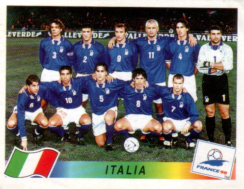 Italia con D.Baggio e F.Cannavaro Panini France 98