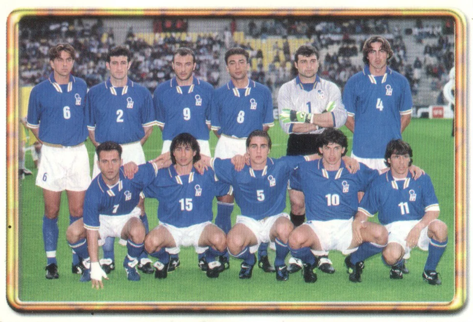 Italia con D.Baggio, F.Cannavaro e Benarrivo Estadio Campeonato de Futbol Mundial Francia 98 (SPAGNA)