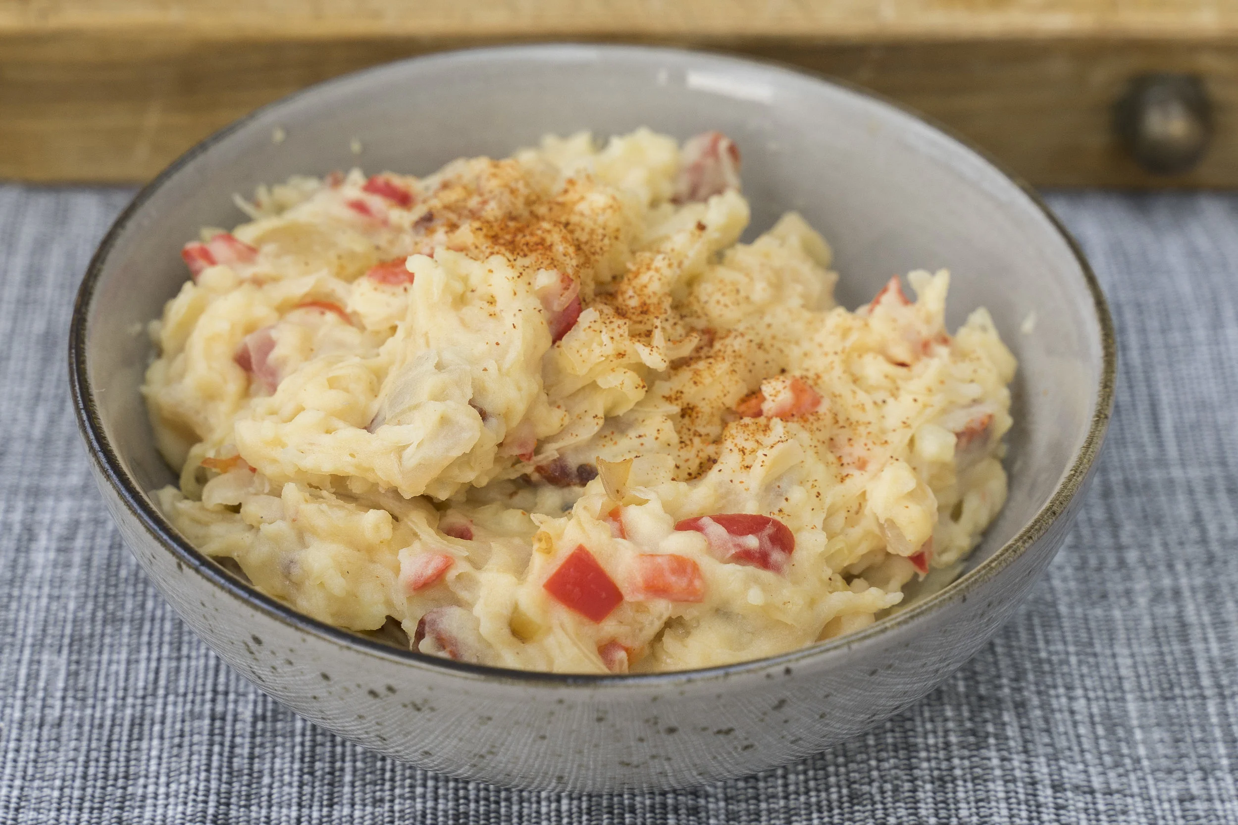 Stamppot zuurkool met paprika en chorizo 