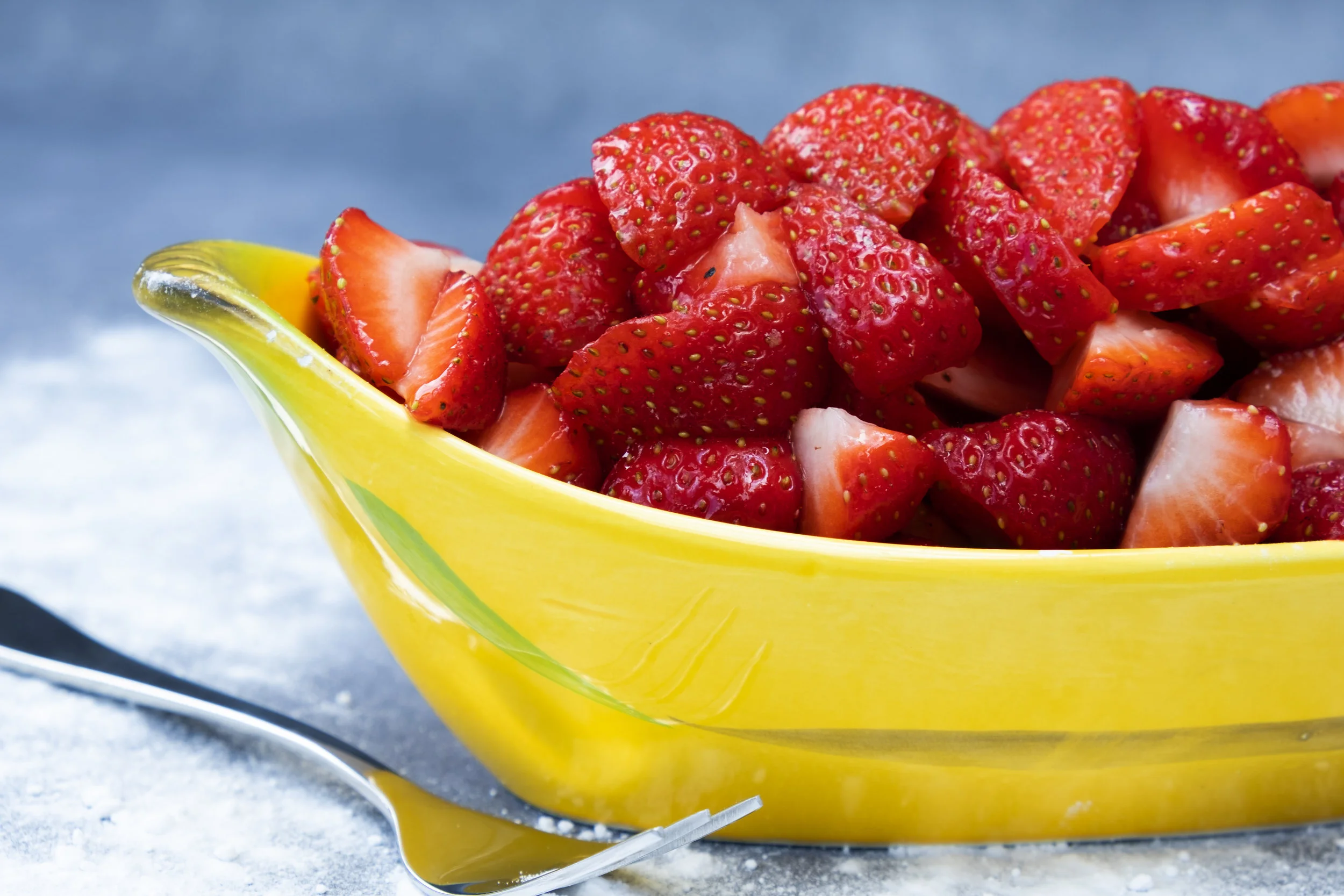 Aardbeien met dolceagro bianco