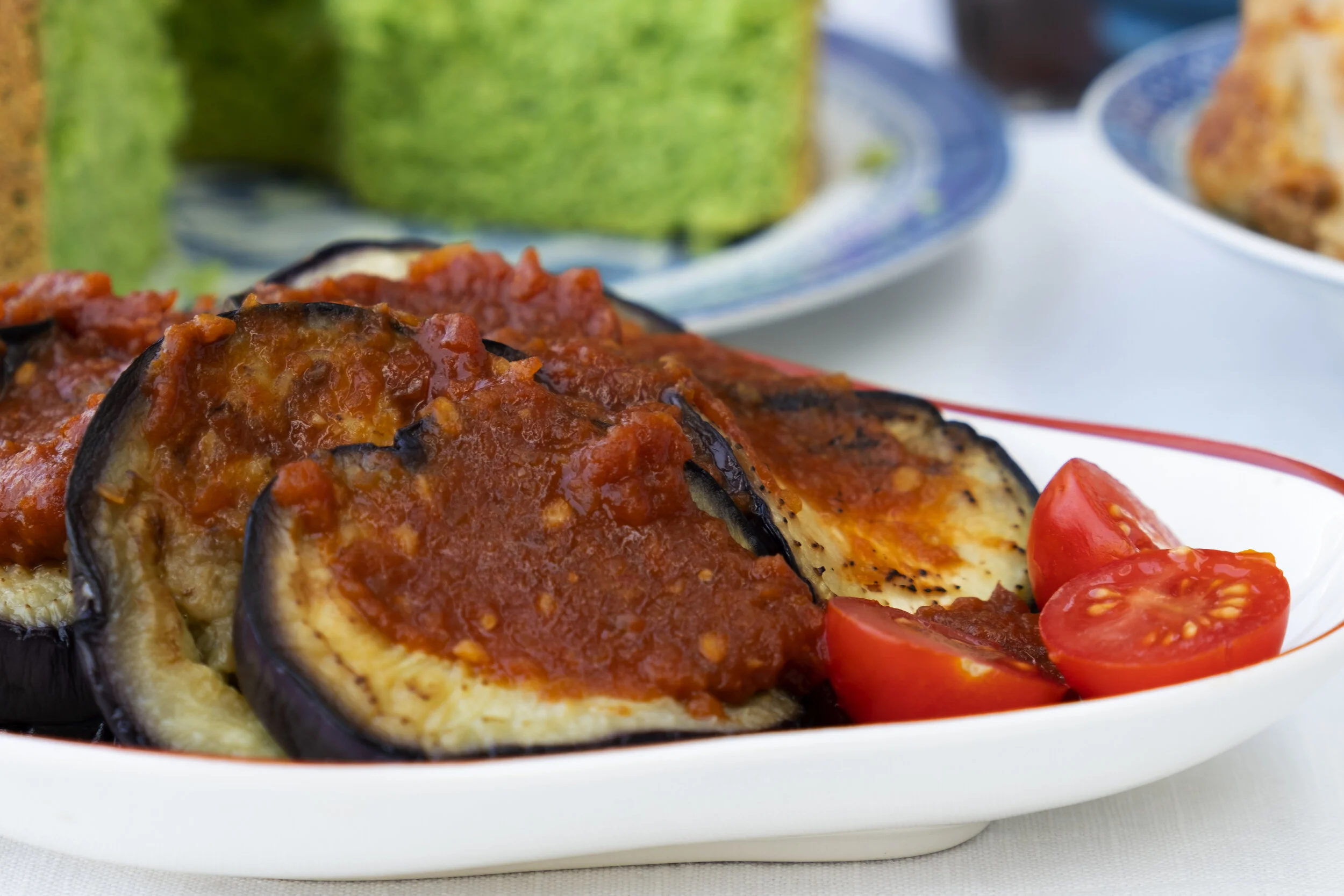 Smoor van aubergine en tomaat 