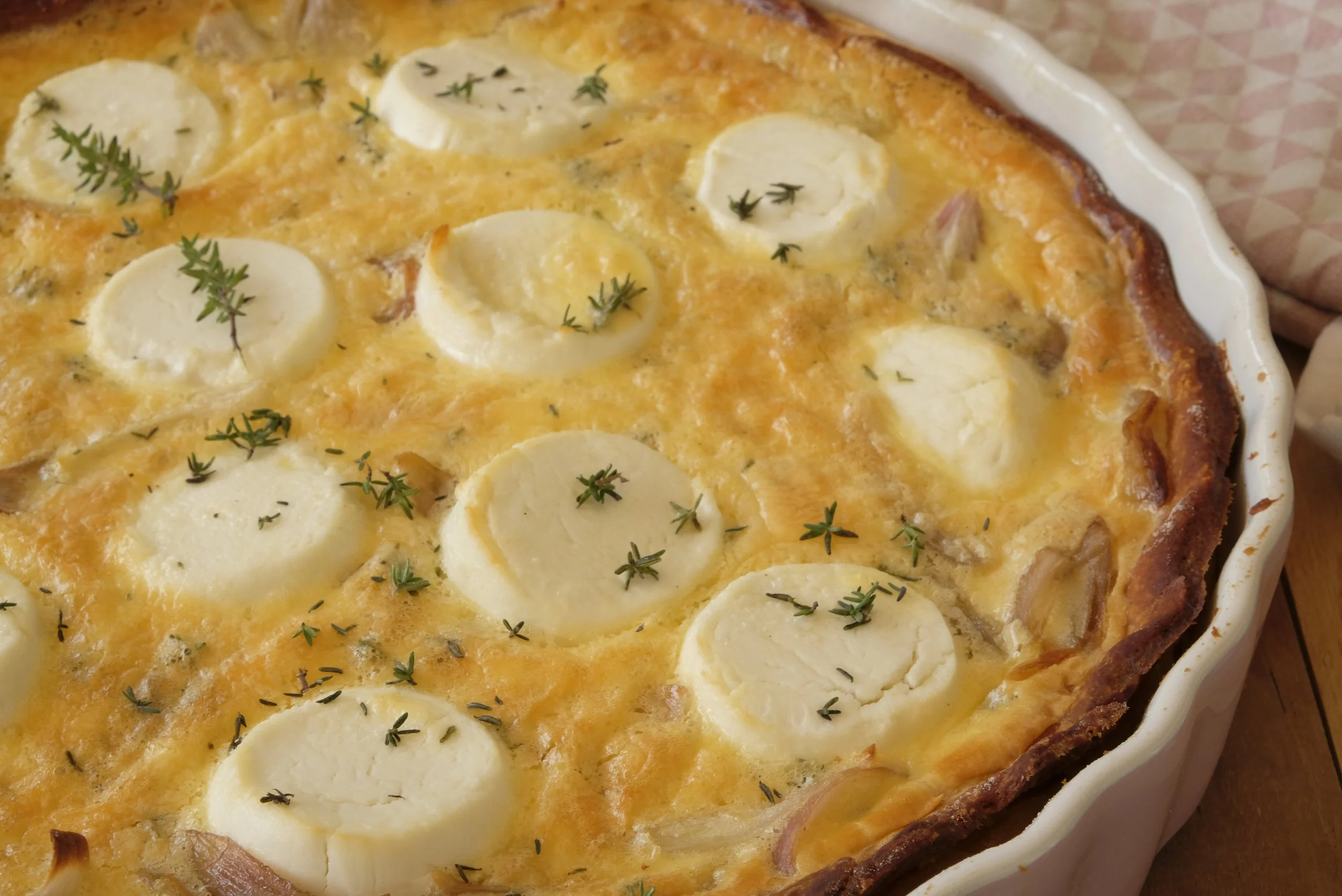 Quiche met geitenkaas en sjalotjes