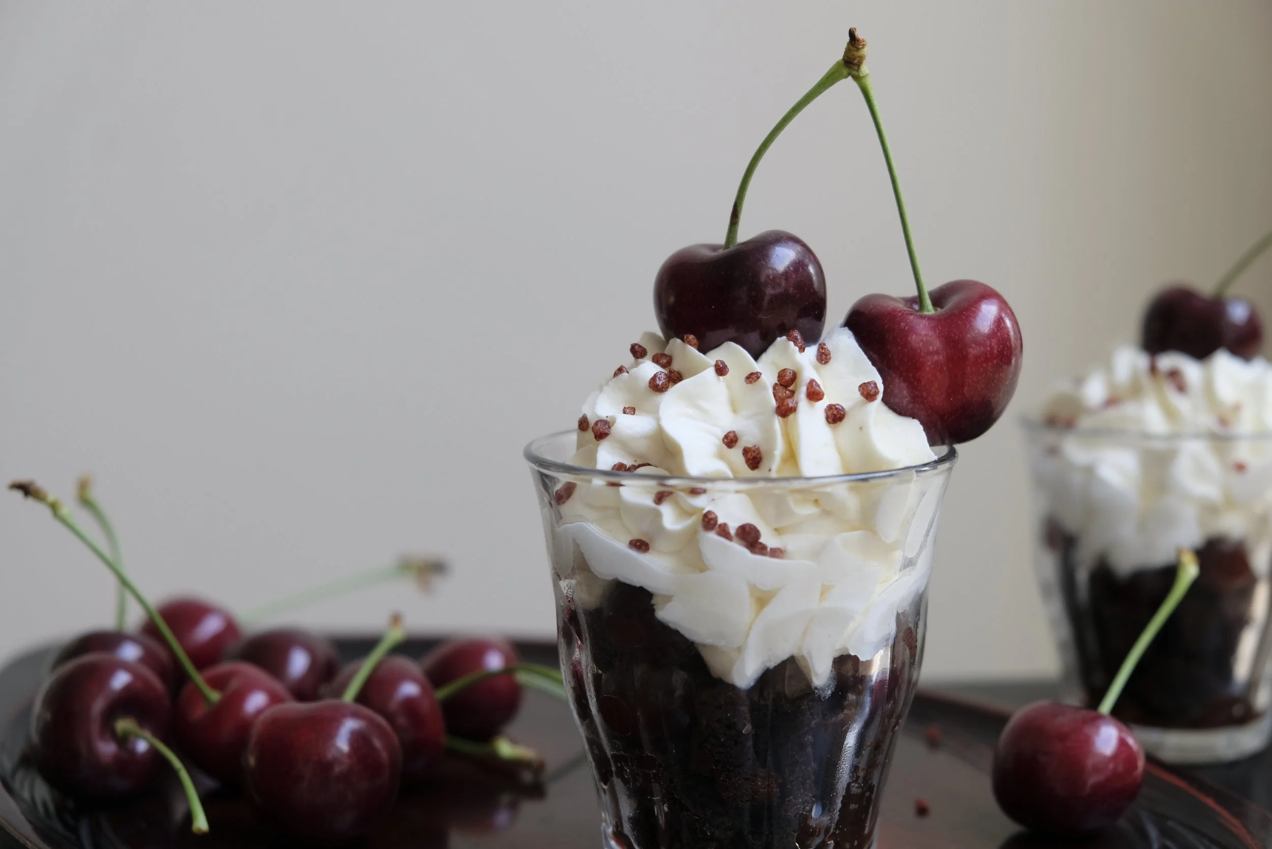 Trifle met griottines en brownie