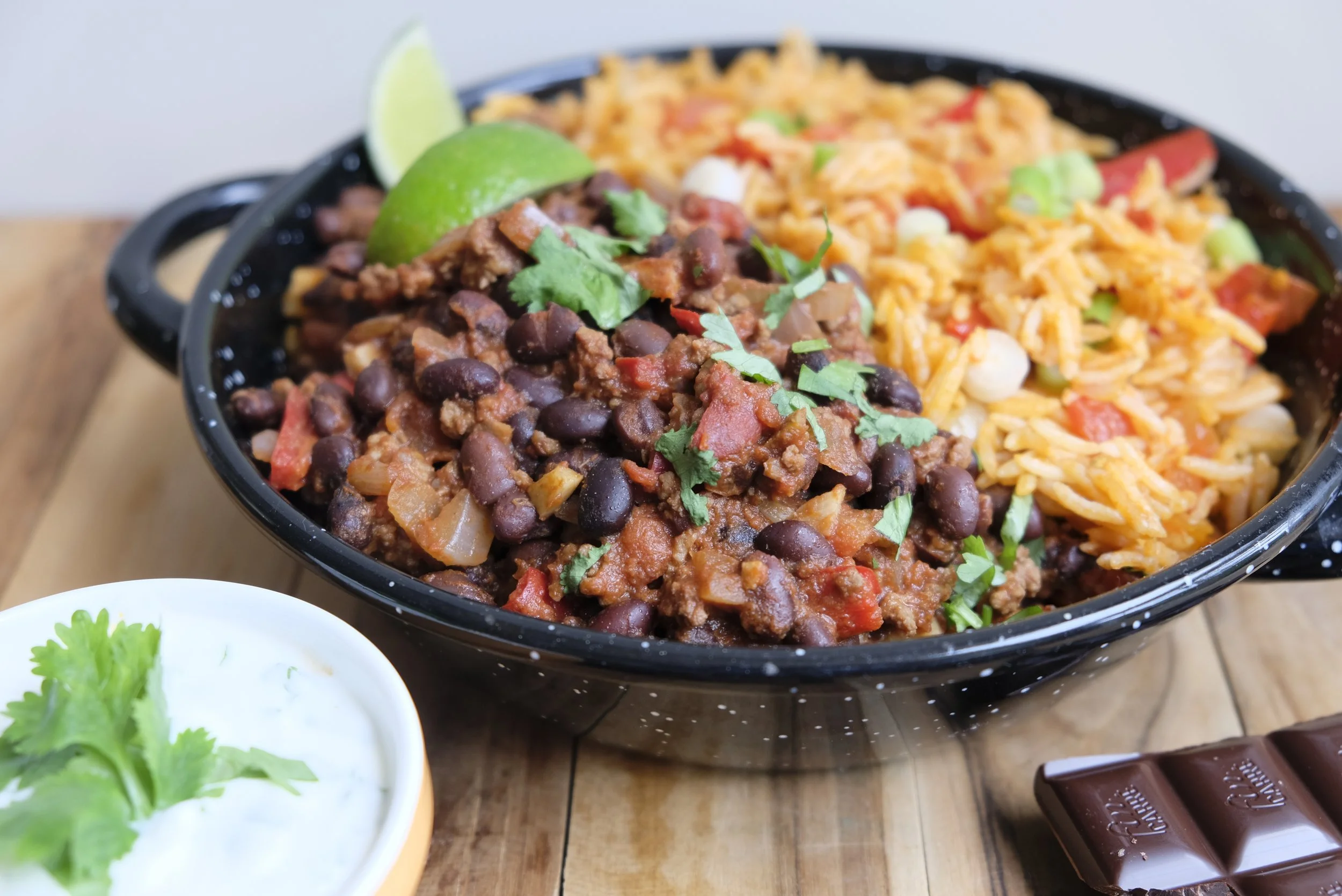 Zwarte bonen chili met chocolade