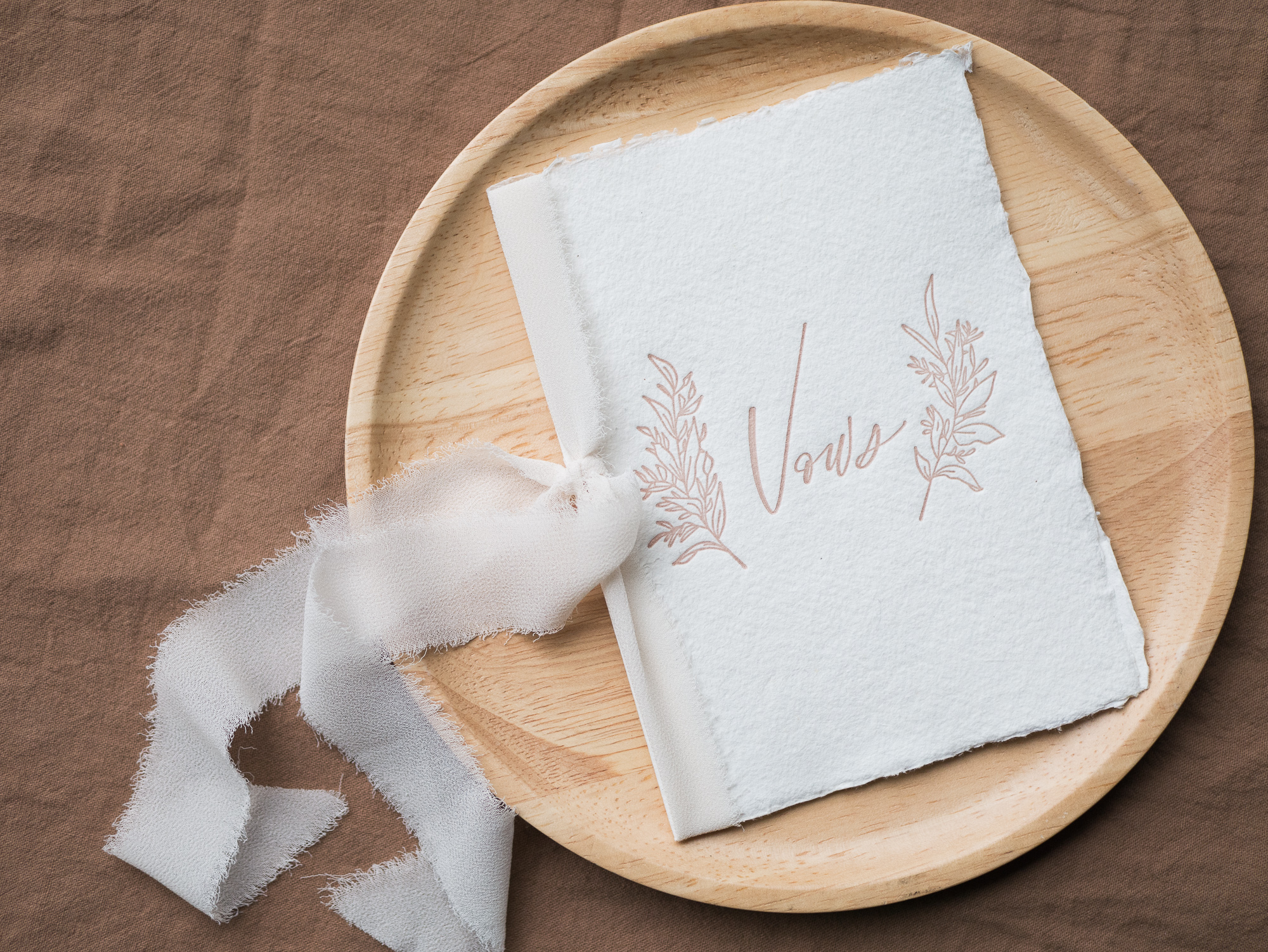 Boho Letterpress Vow Books | Custom Luxury Wedding Stationery | Our Vows