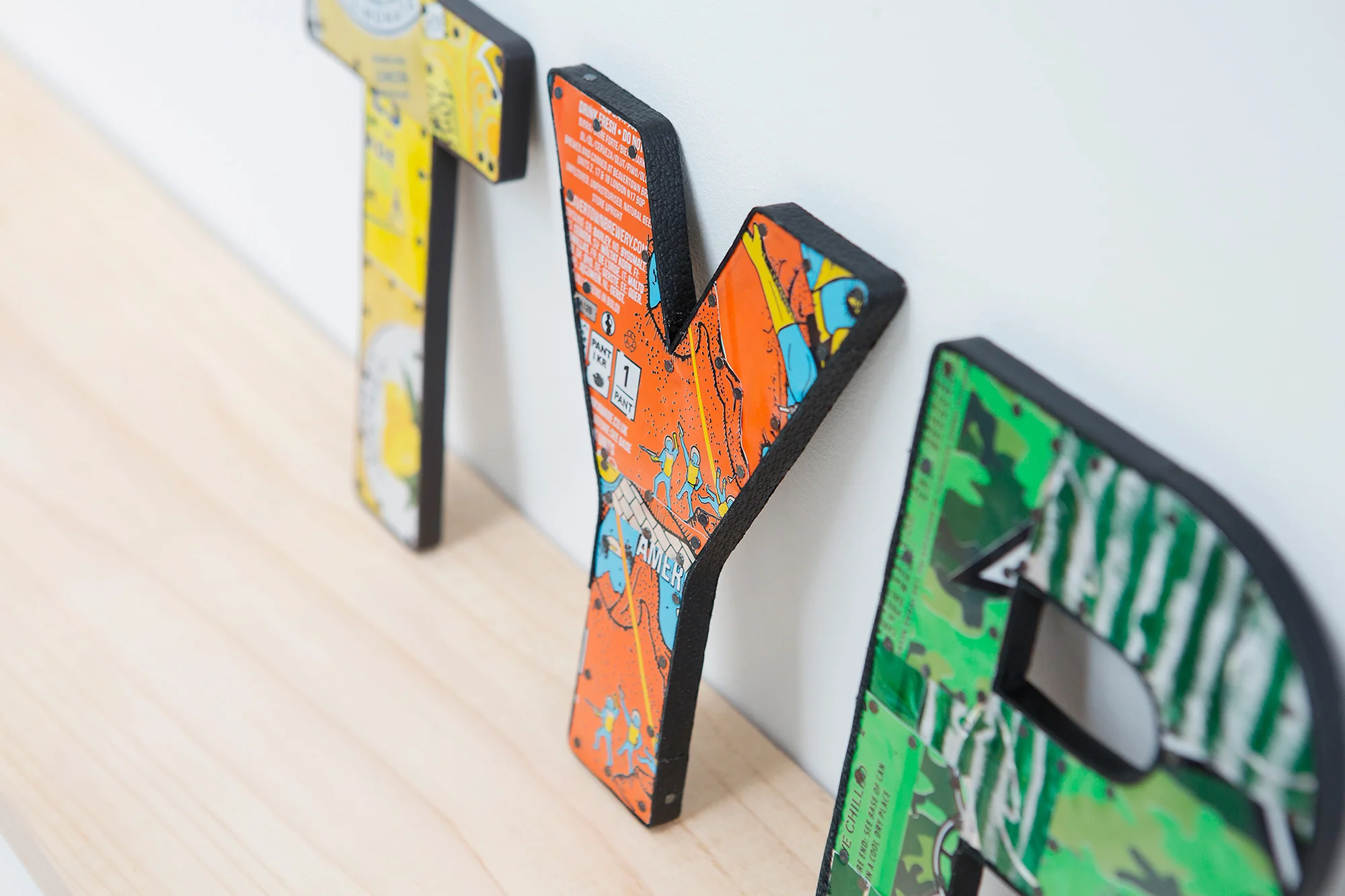 metal fonts recycling ecoart plastic free