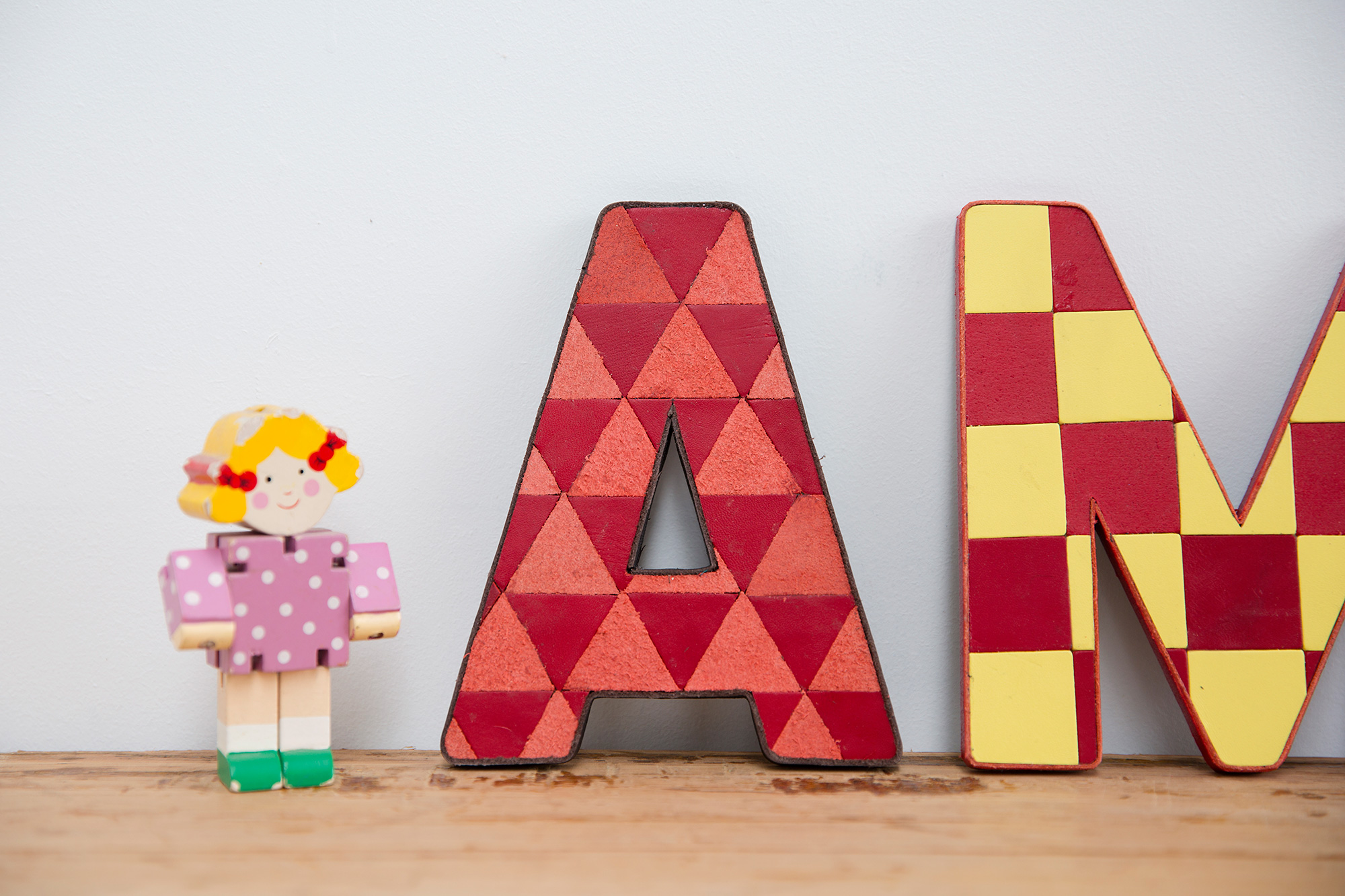 leather letter font recycling