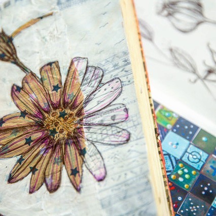 You just can't beat the humble biro to draw with. 
#biro #drawing #ink #flower #sketchbook #journalling #creativejournaling #flower #daisy #floral #collage #lineart #detail #books #pattern