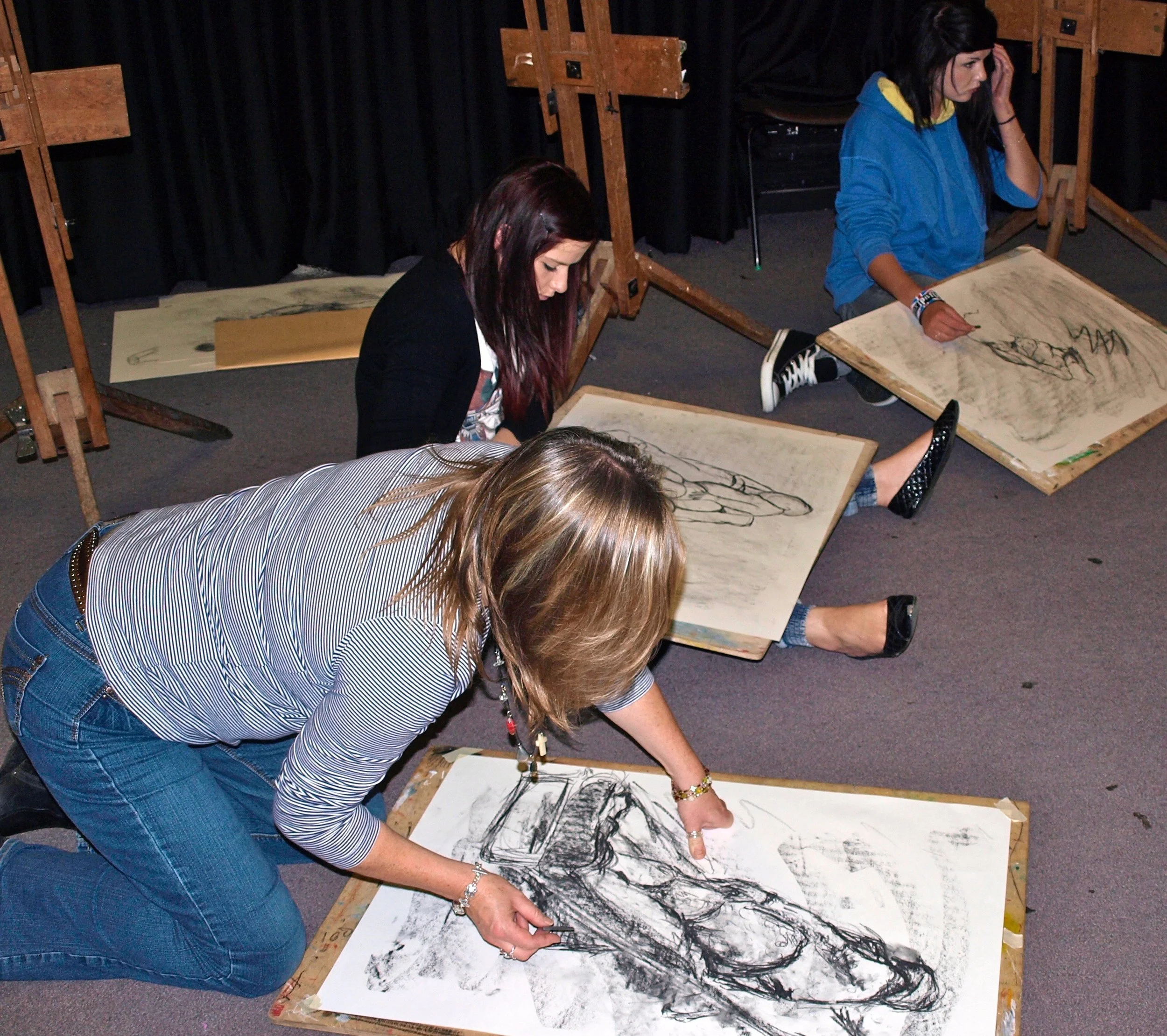 Life drawing in charcoal