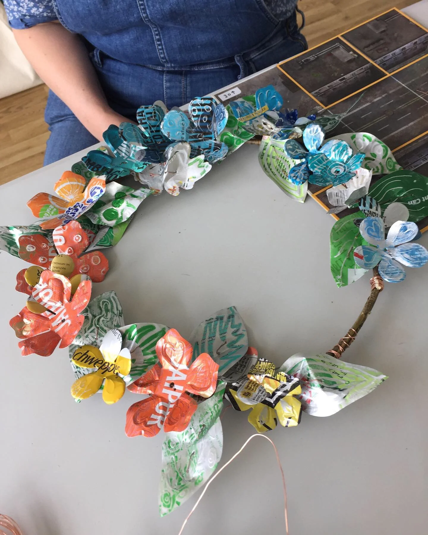 Drinks can metal  wreath workshop